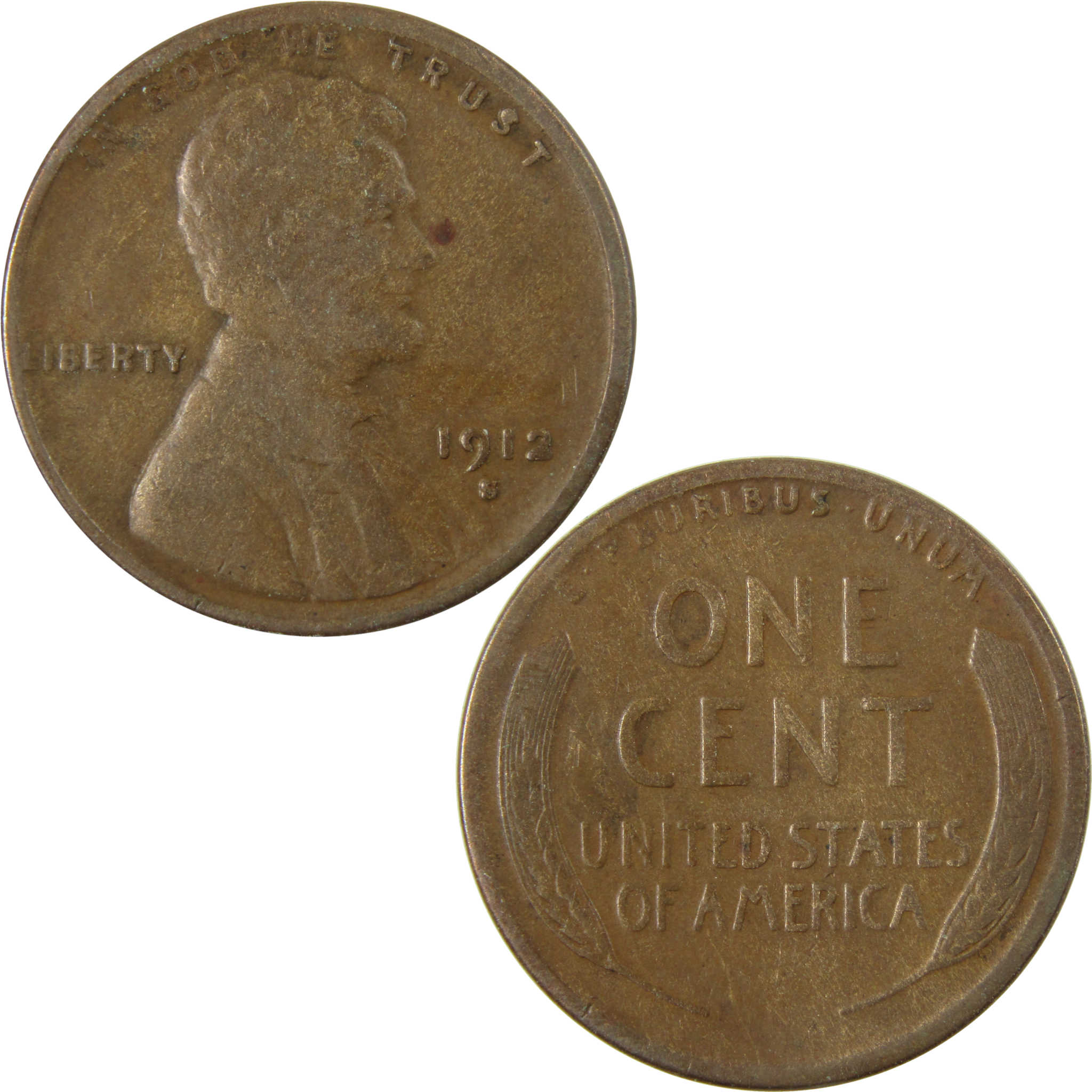 1912 S Lincoln Wheat Cent VG Very Good Penny 1c Coin SKU:I28147