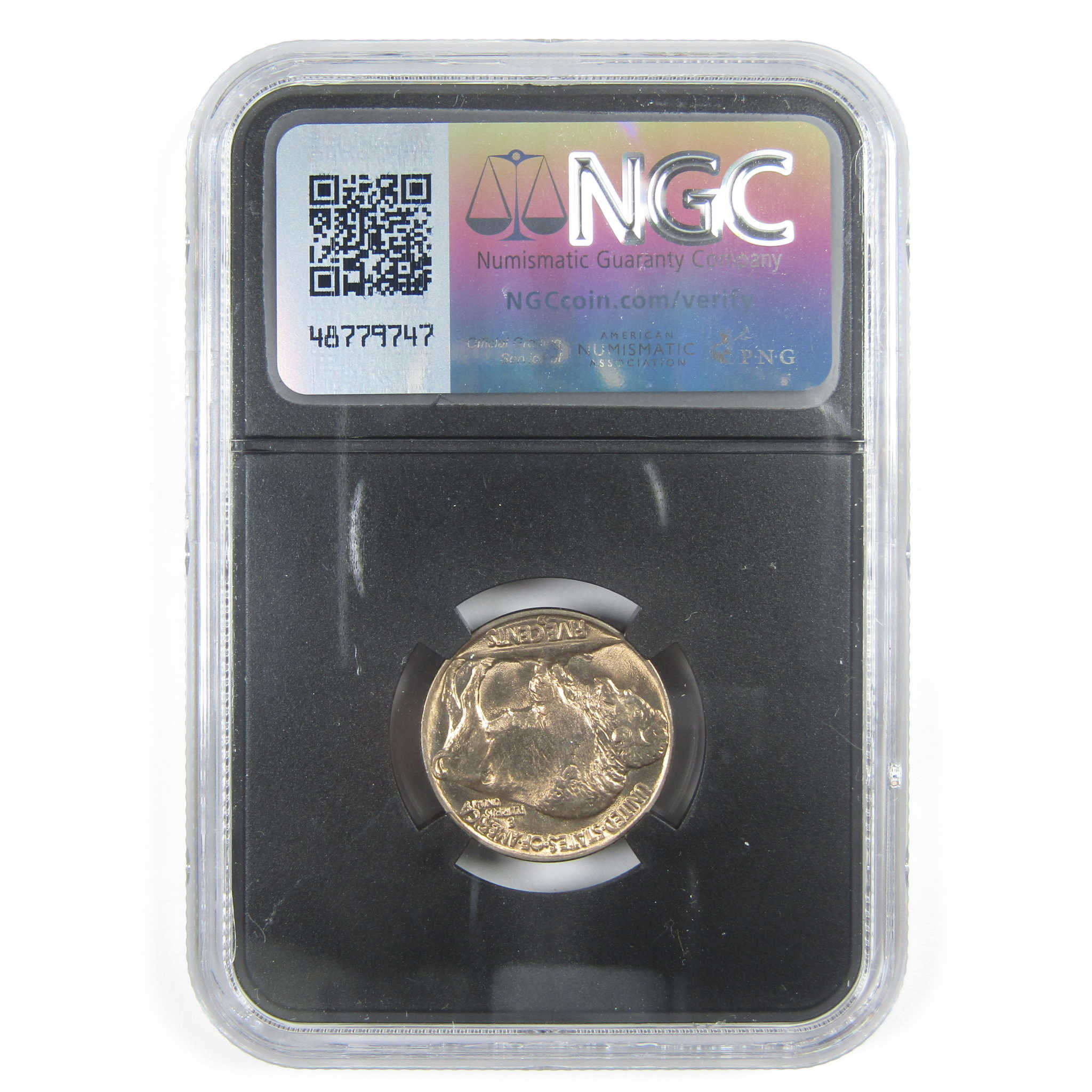 1938 D Buffalo Nickel MS 66 NGC 5c Original Bag Fragment SKU:I14596