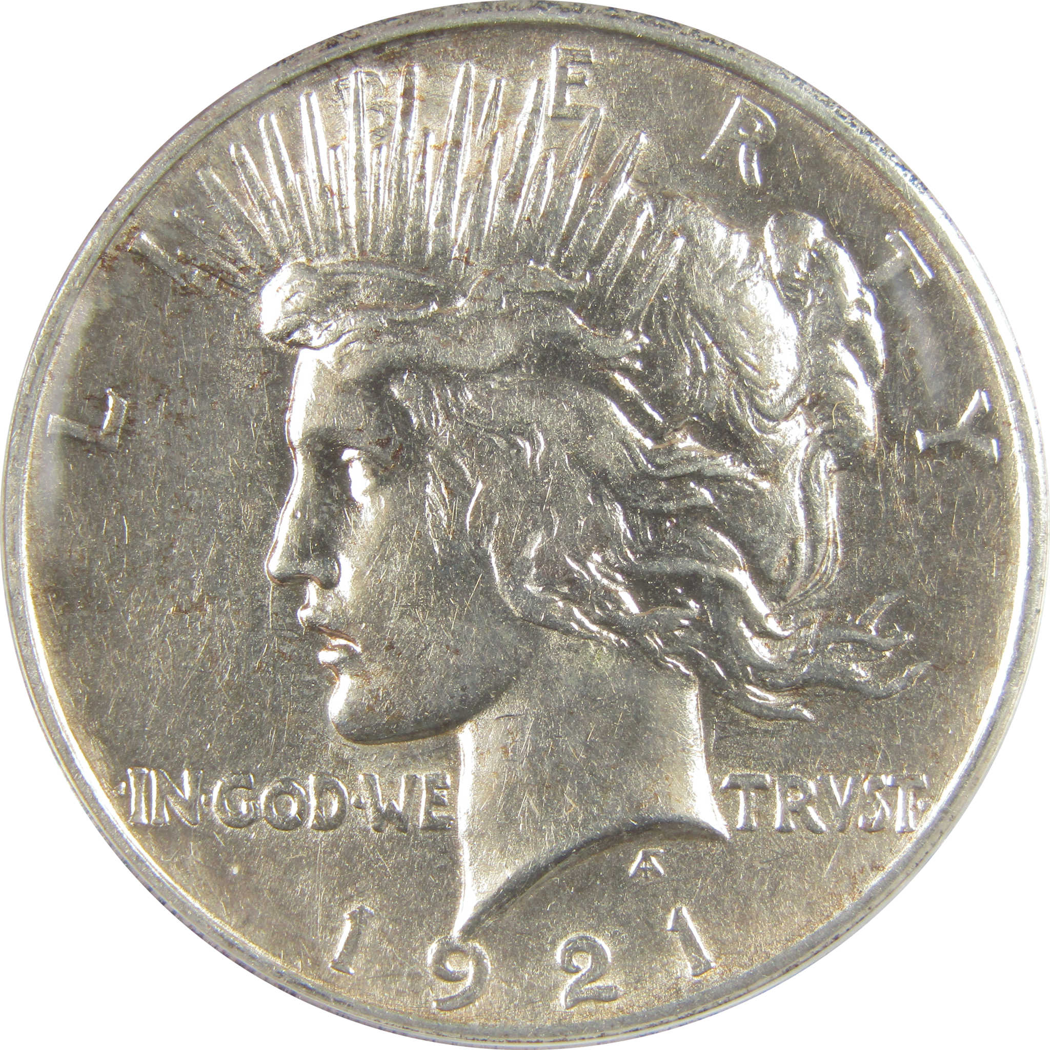 1921 High Relief Peace Dollar AU 55 Details ANACS Silver SKU:I21392