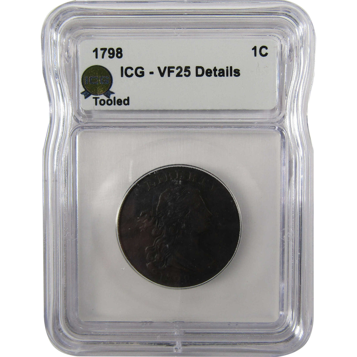 1798 Style 2 Hair Draped Bust Large 1c VF 25 Details ICG SKU:I29196
