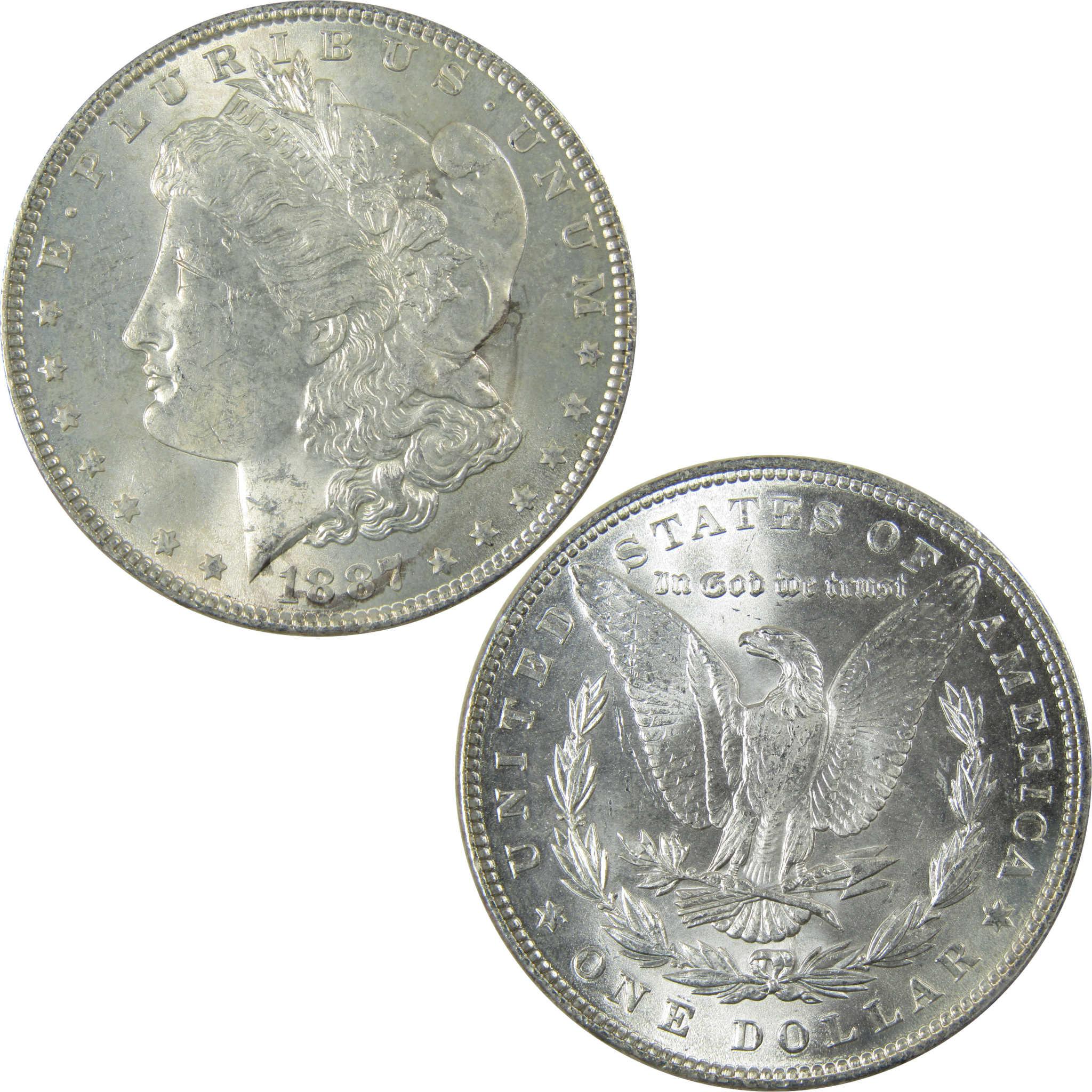 1887 Morgan Silver Dollar Uncirculated Mint State $1 Coin SKU:CP673 - Morgan coin - Morgan silver dollar - Morgan silver dollar for sale - Profile Coins &amp; Collectibles