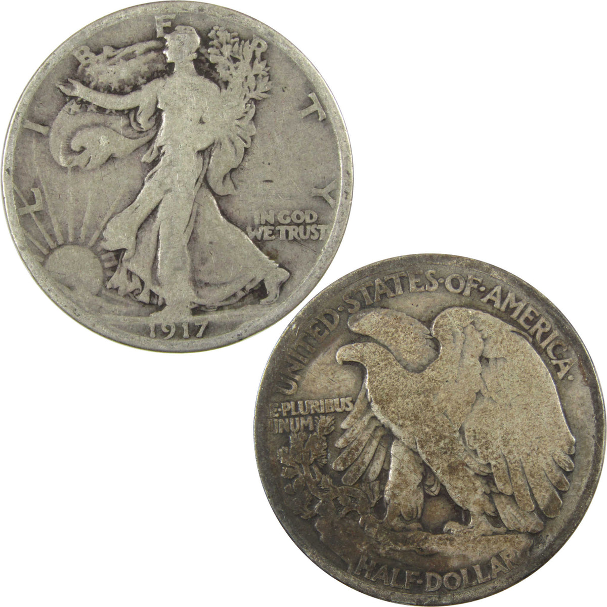 1917 Liberty Walking Silver Half Dollar VG Very Good Coin SKU:I29029