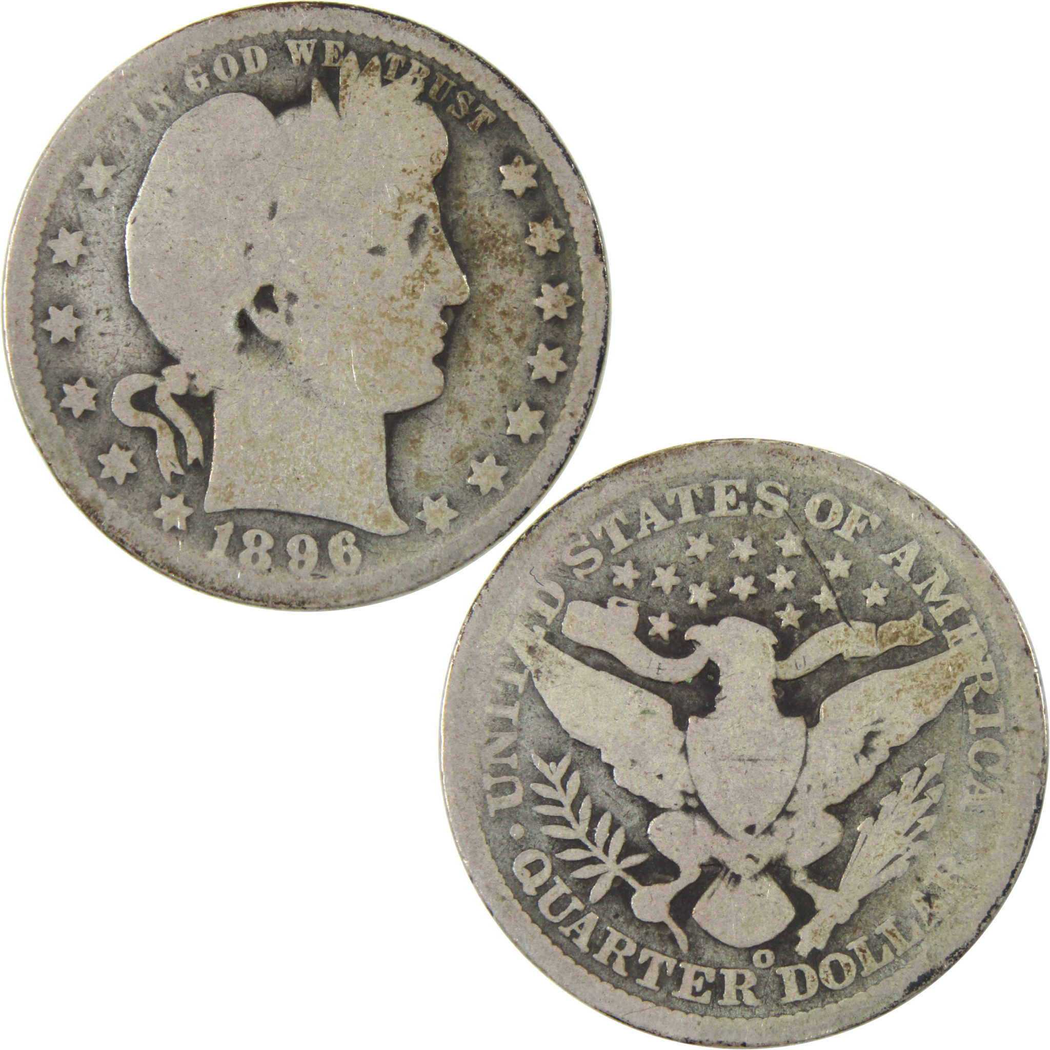 1896 O Barber Quarter AG About Good Silver 25c Coin SKU:CPC6090