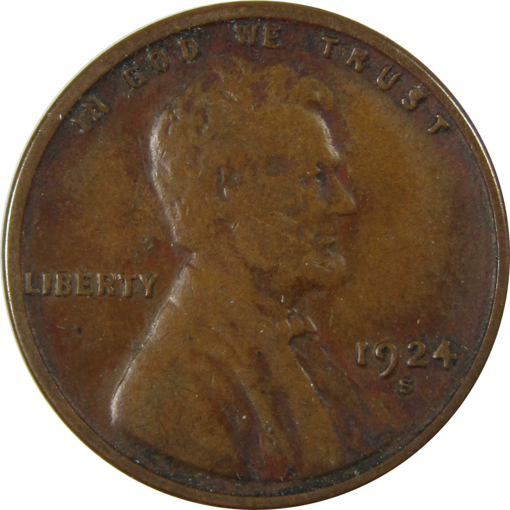 1924 S Lincoln Wheat Cent VF Very Fine Penny 1c Coin SKU:I26113