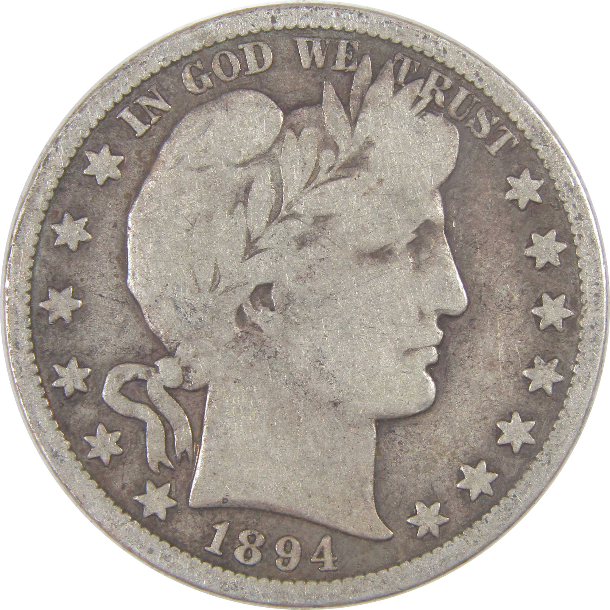 1894 S Barber Half Dollar VG Very Good Silver 50c Coin SKU:I17137