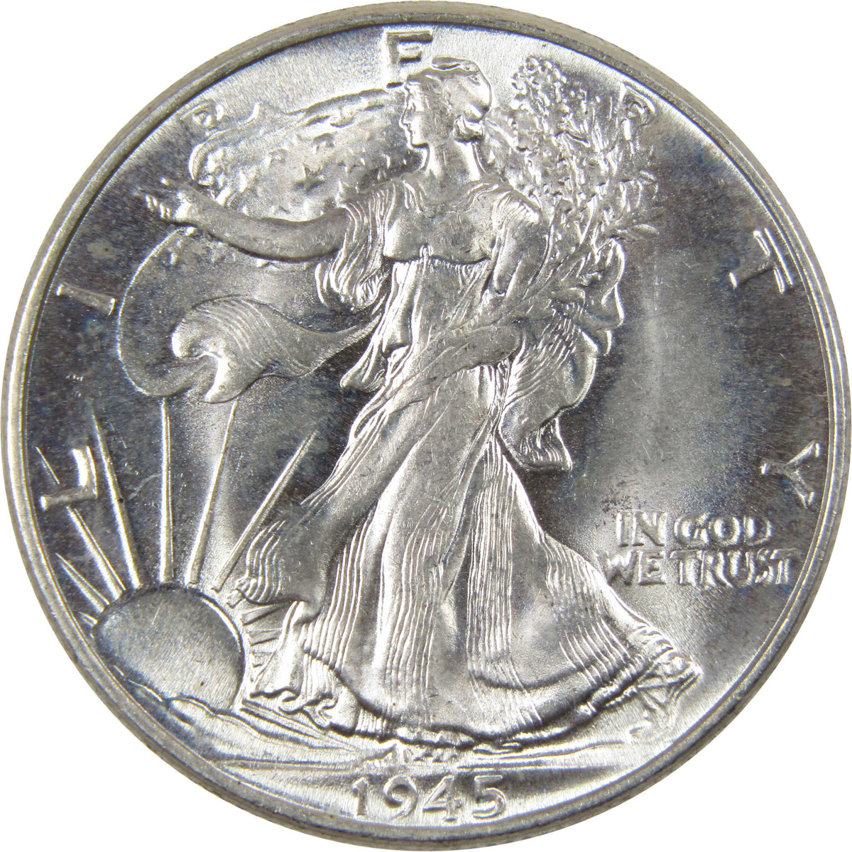 1945 Liberty Walking Silver 50c CH AU Choice About Uncirculated