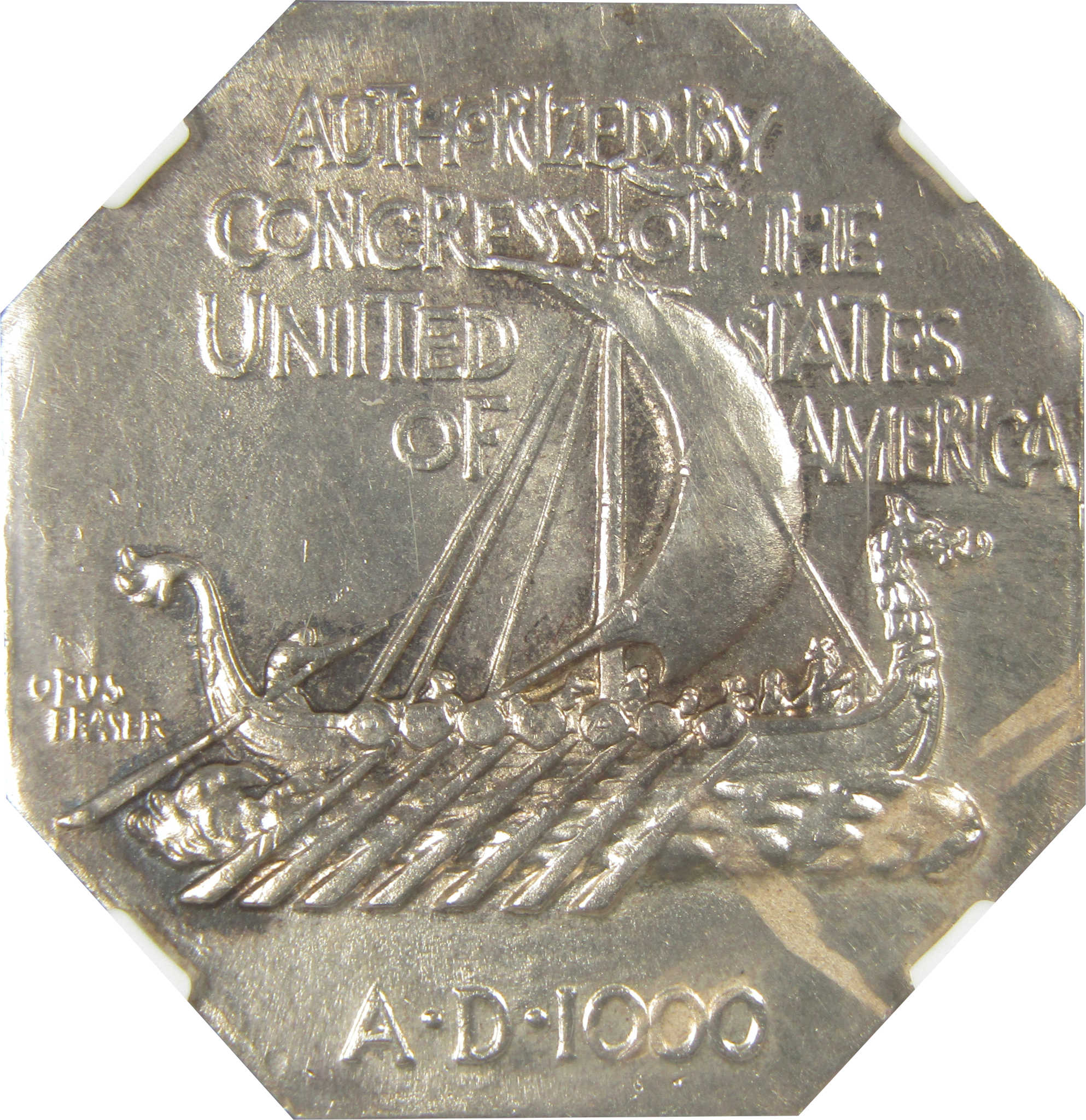 1925 Norse American Medal Thick Silver MS 64 NGC SKU:I20572