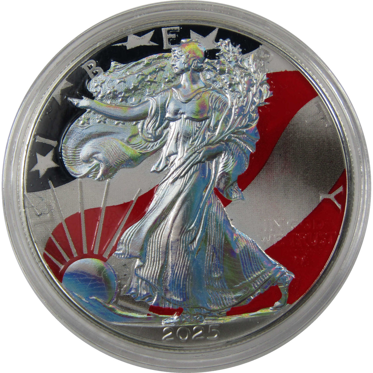 2025 Stars and Stripes Colorized and Hologram American Silver Eagle
