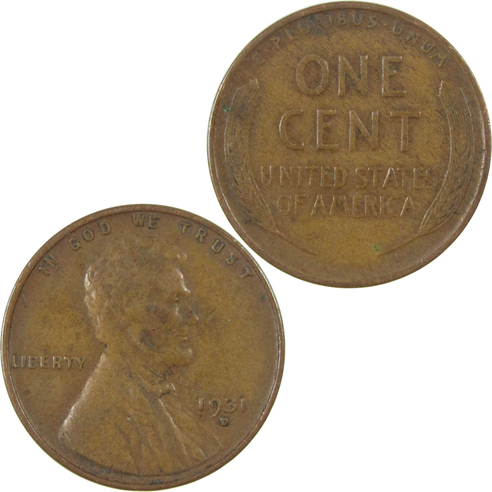 1931 D Lincoln Wheat Cent F Fine Penny 1c Coin Collectible SKU:I26796