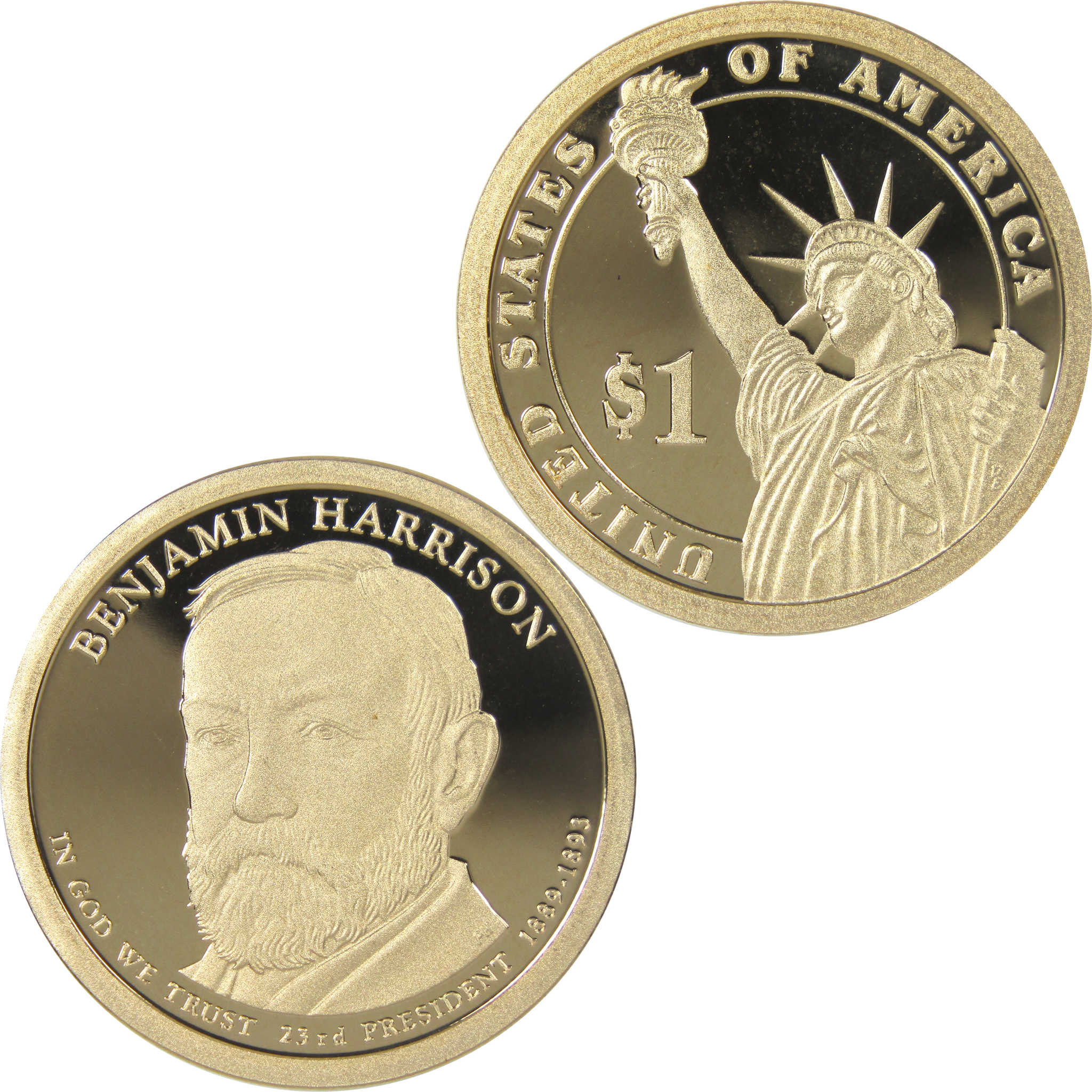 2012 S Benjamin Harrison Presidential Dollar Choice Proof $1 Coin