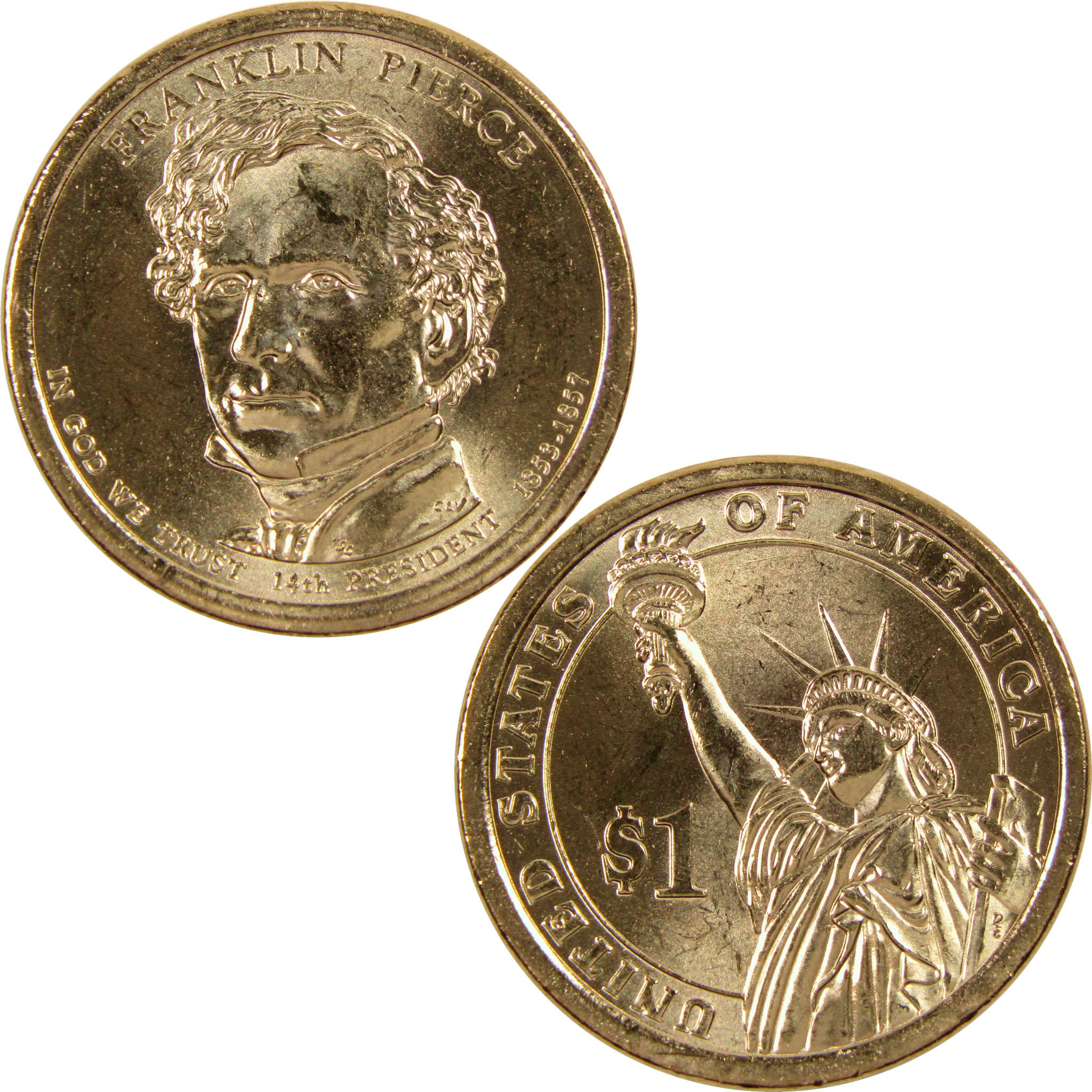 2010 P Franklin Pierce Presidential Dollar BU Uncirculated $1 Coin