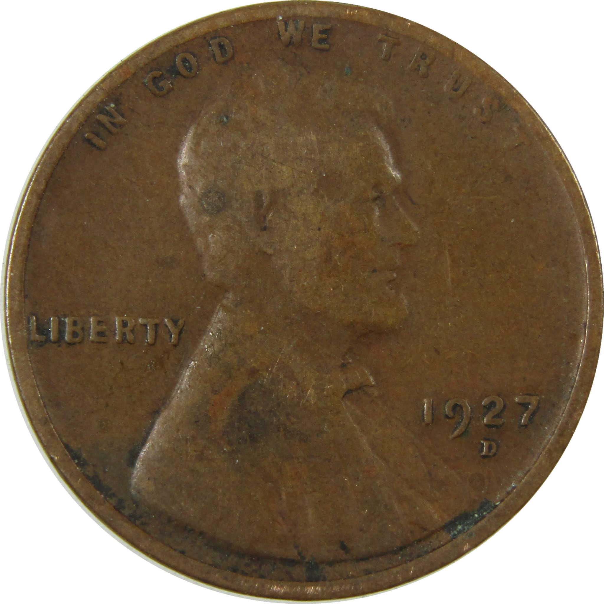 1927 D Lincoln Wheat Cent F Fine Penny 1c Coin SKU:I27198
