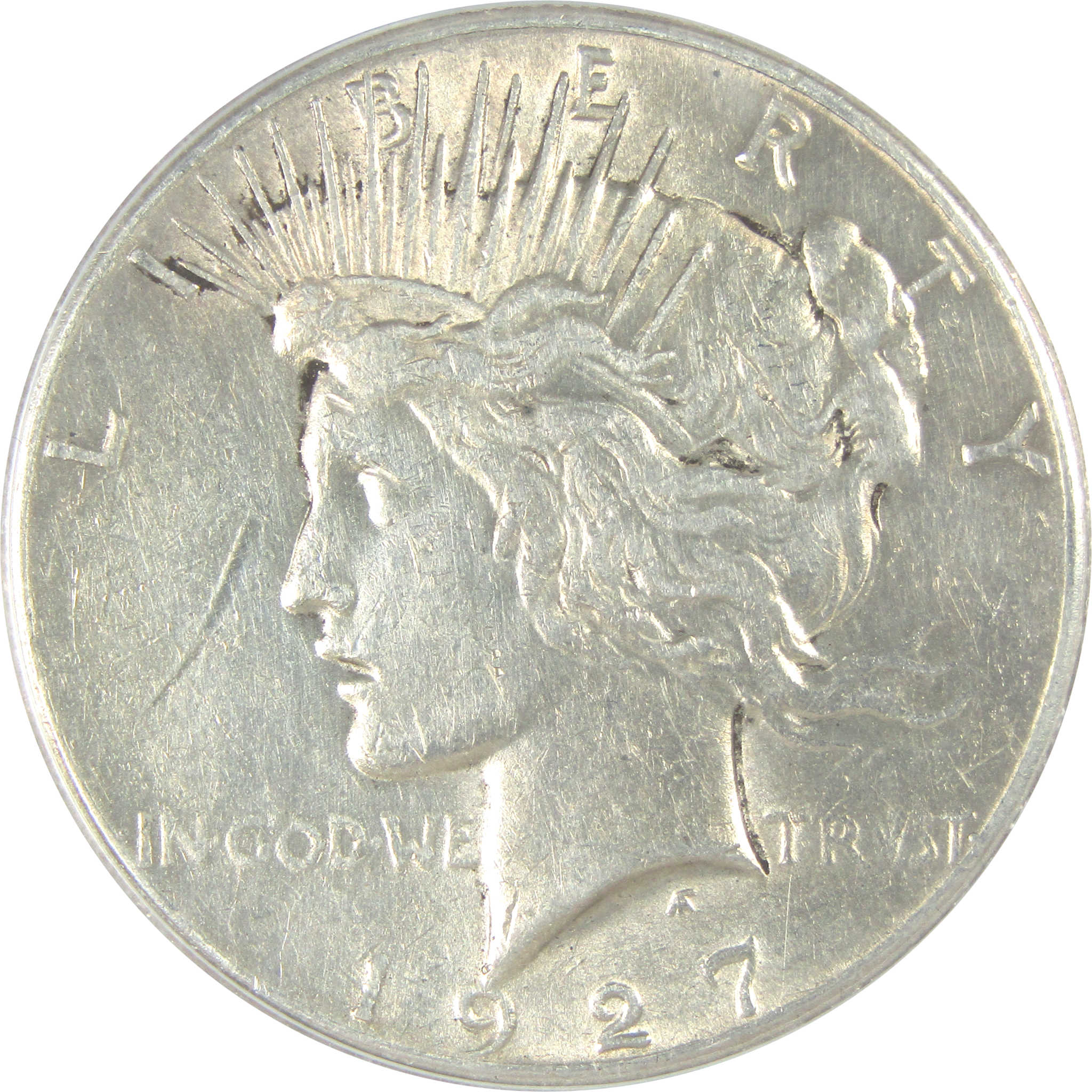 1927 Peace Dollar AU 58 Details ANACS Silver $1 Coin SKU:I16246