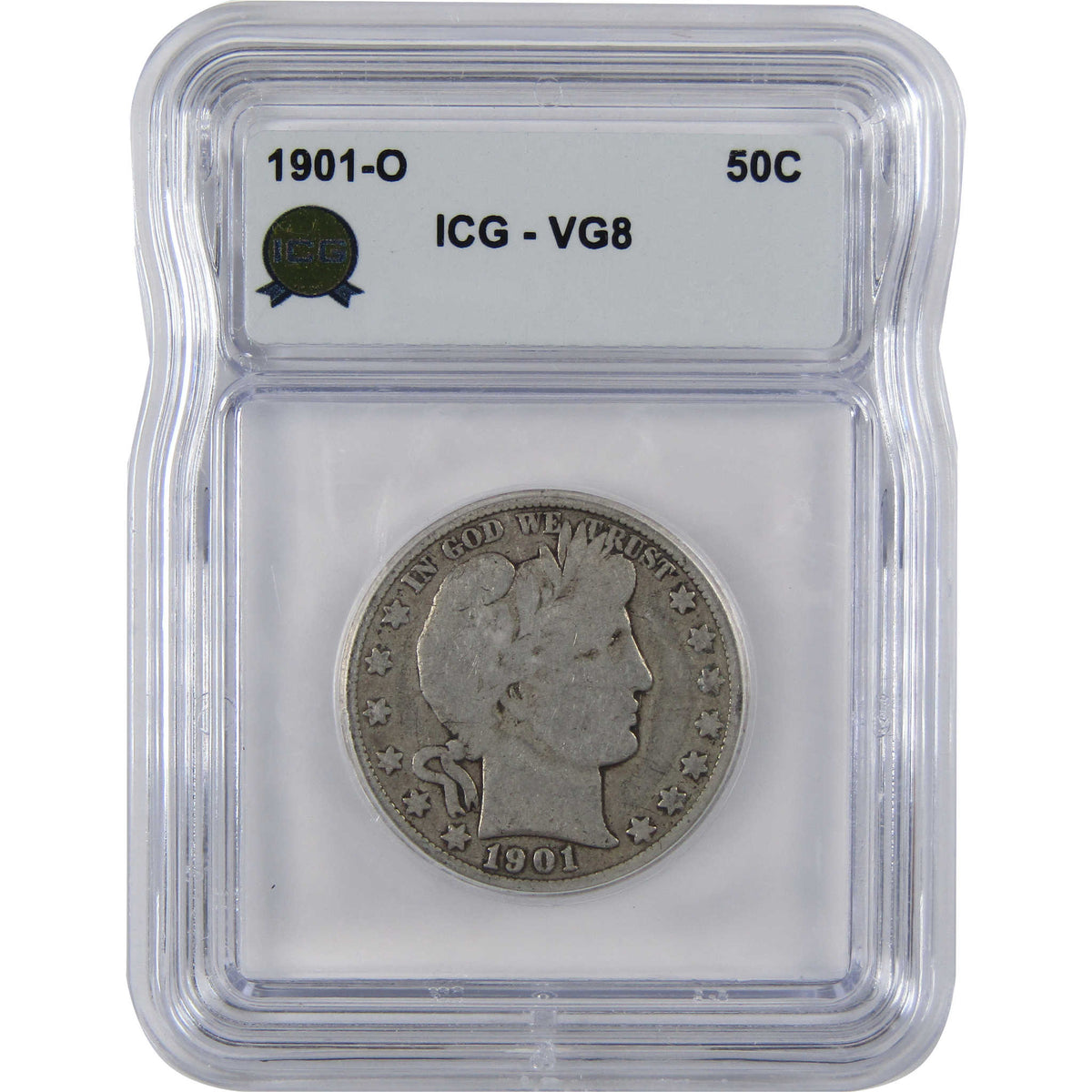 1901 O Barber Silver Half Dollar VG 8 ICG 50c Coin SKU:I29068
