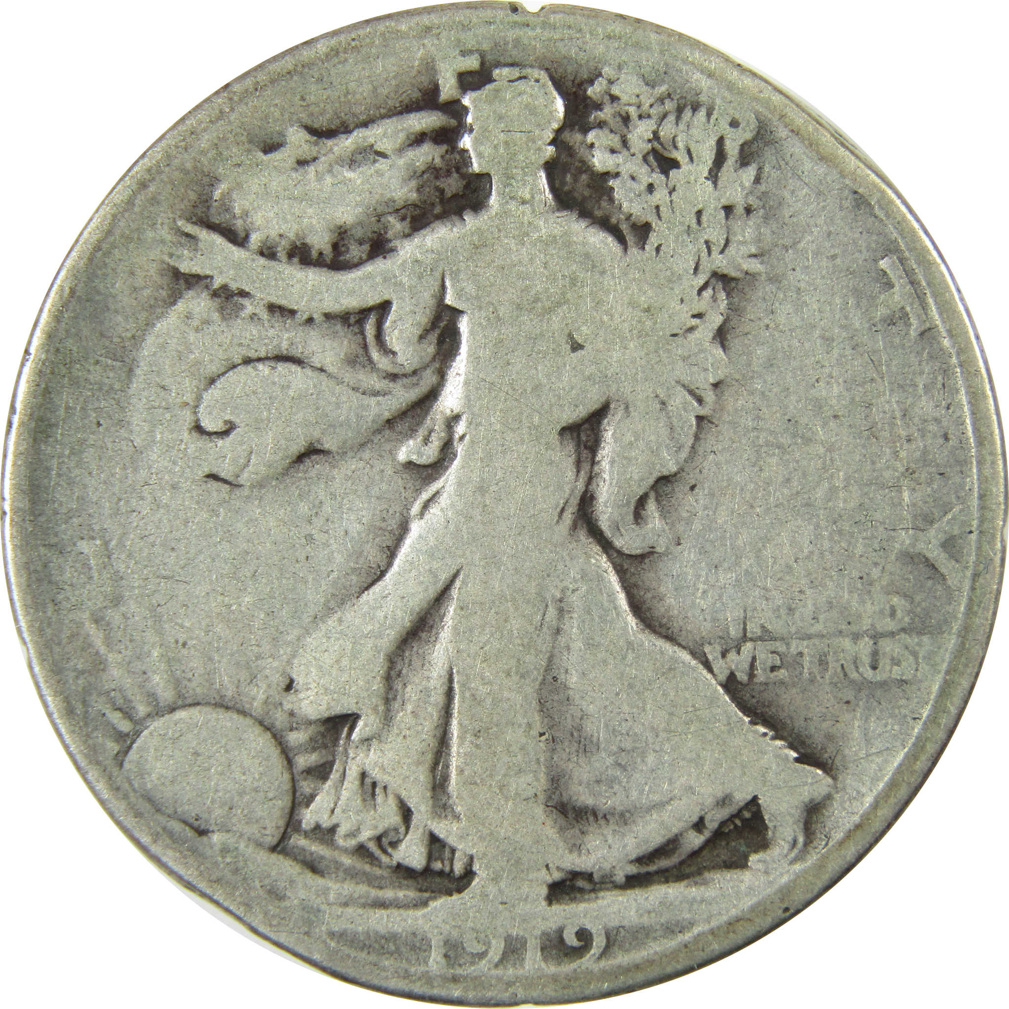 1919 D Liberty Walking Silver Half Dollar G Good Details SKU:CP1424