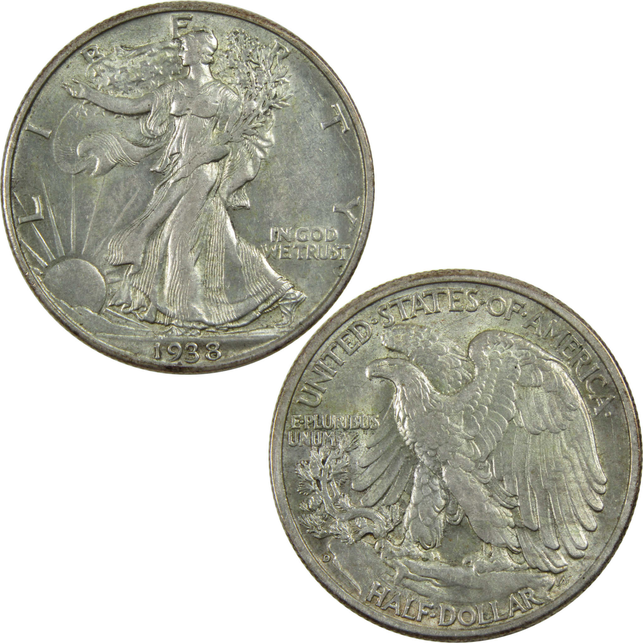 1938 D Liberty Walking Half Dollar AU About Uncirculated SKU:I13419