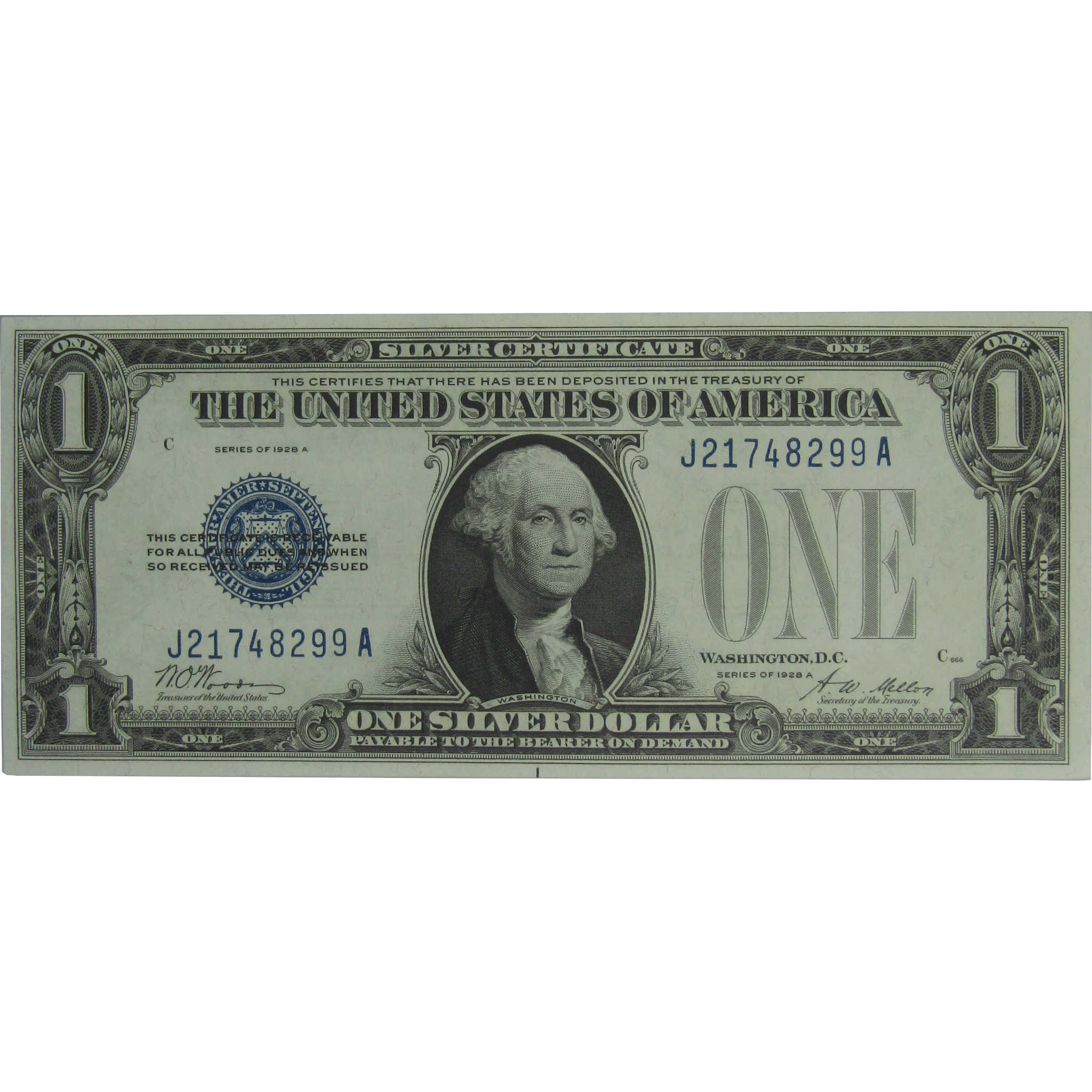 1928 A $1 Silver Certificate Note Fr 1601 Funnyback Gem Unc 65 EPQ PMG