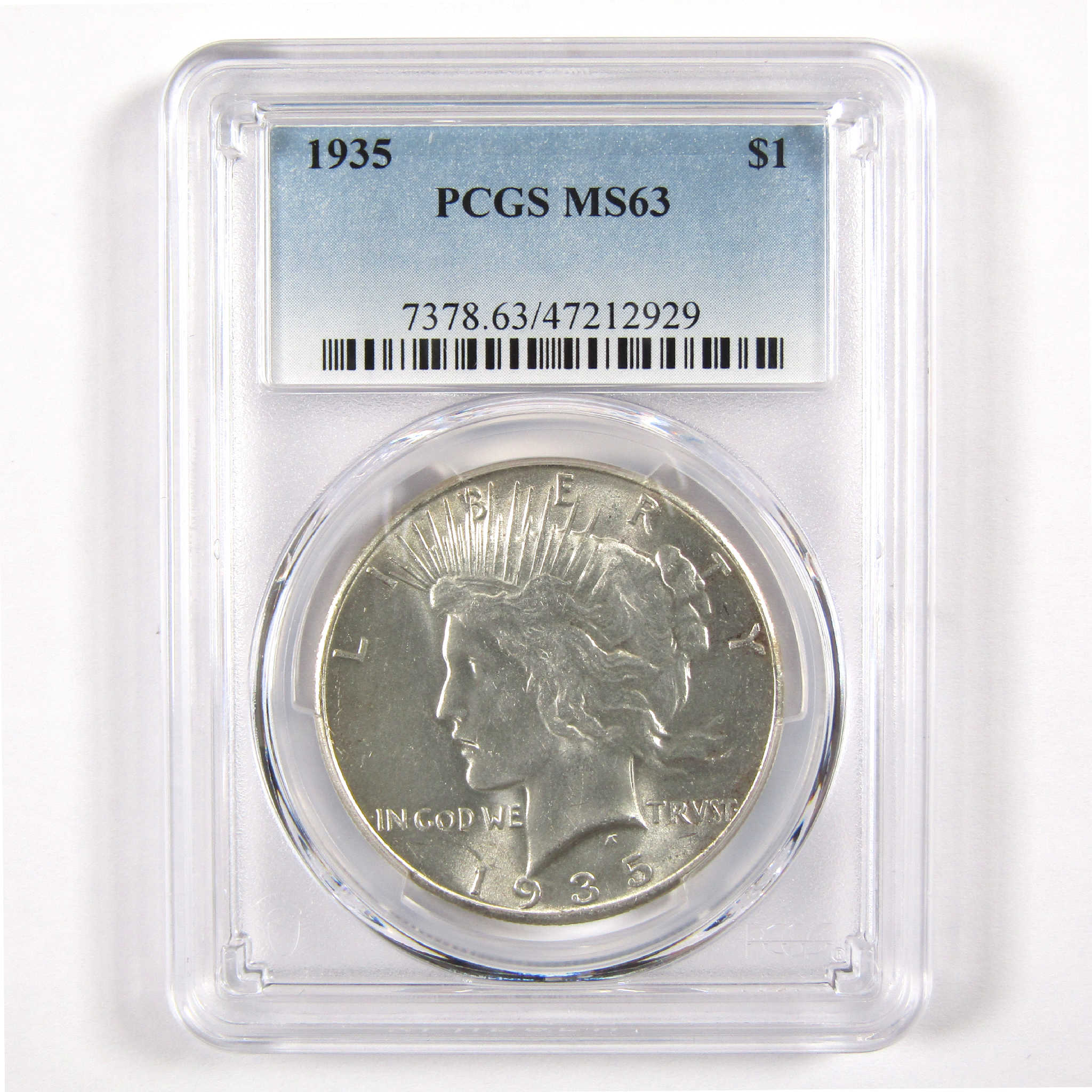 1935 Peace Dollar MS 63 PCGS Silver $1 Uncirculated Coin SKU:I11589