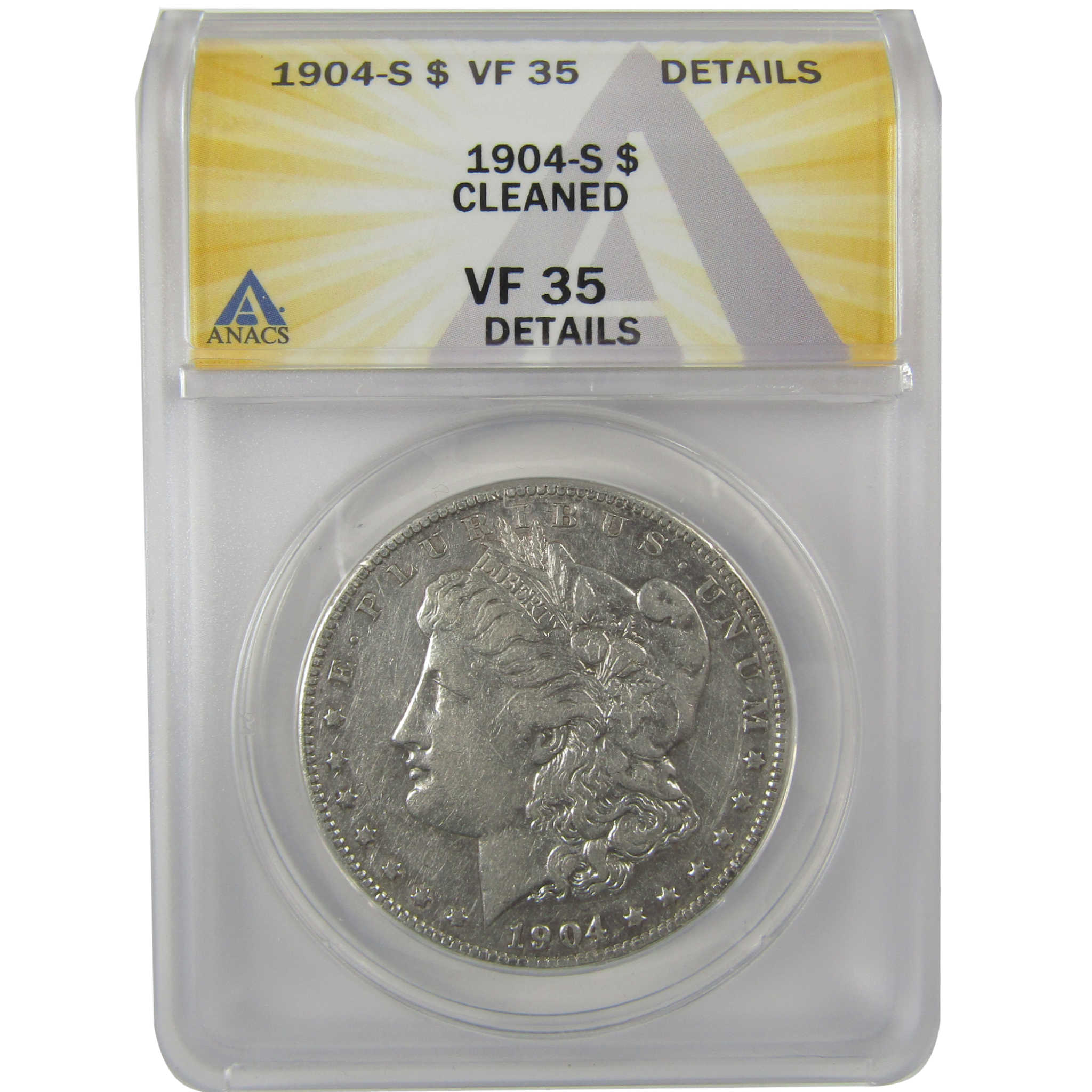 1904 S Morgan Dollar VF 35 Details ANACS Silver $1 Coin SKU:I21177 - Morgan coin - Morgan silver dollar - Morgan silver dollar for sale - Profile Coins &amp; Collectibles
