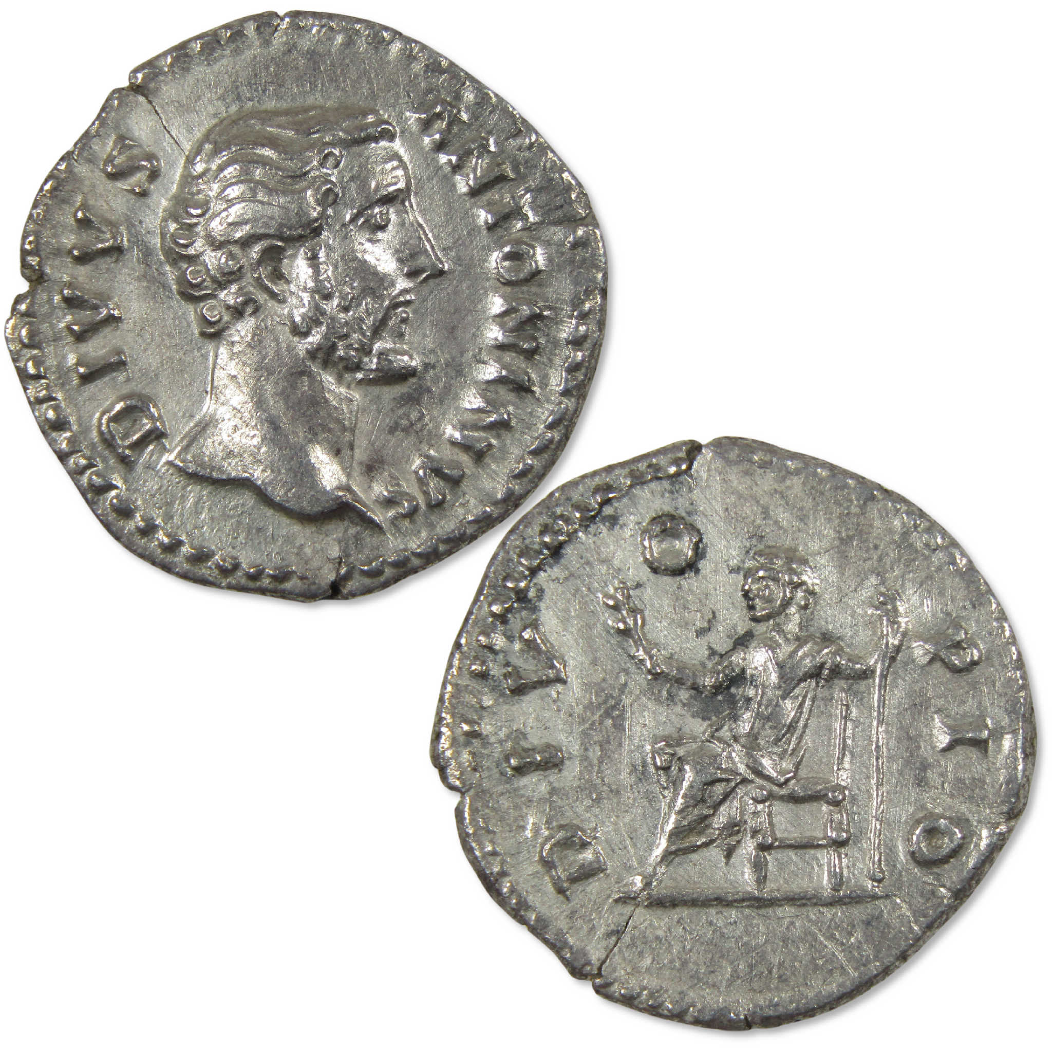 138-161 AD Antoninus Pius Roman Empire Silver Denarius VF Ancient Coin