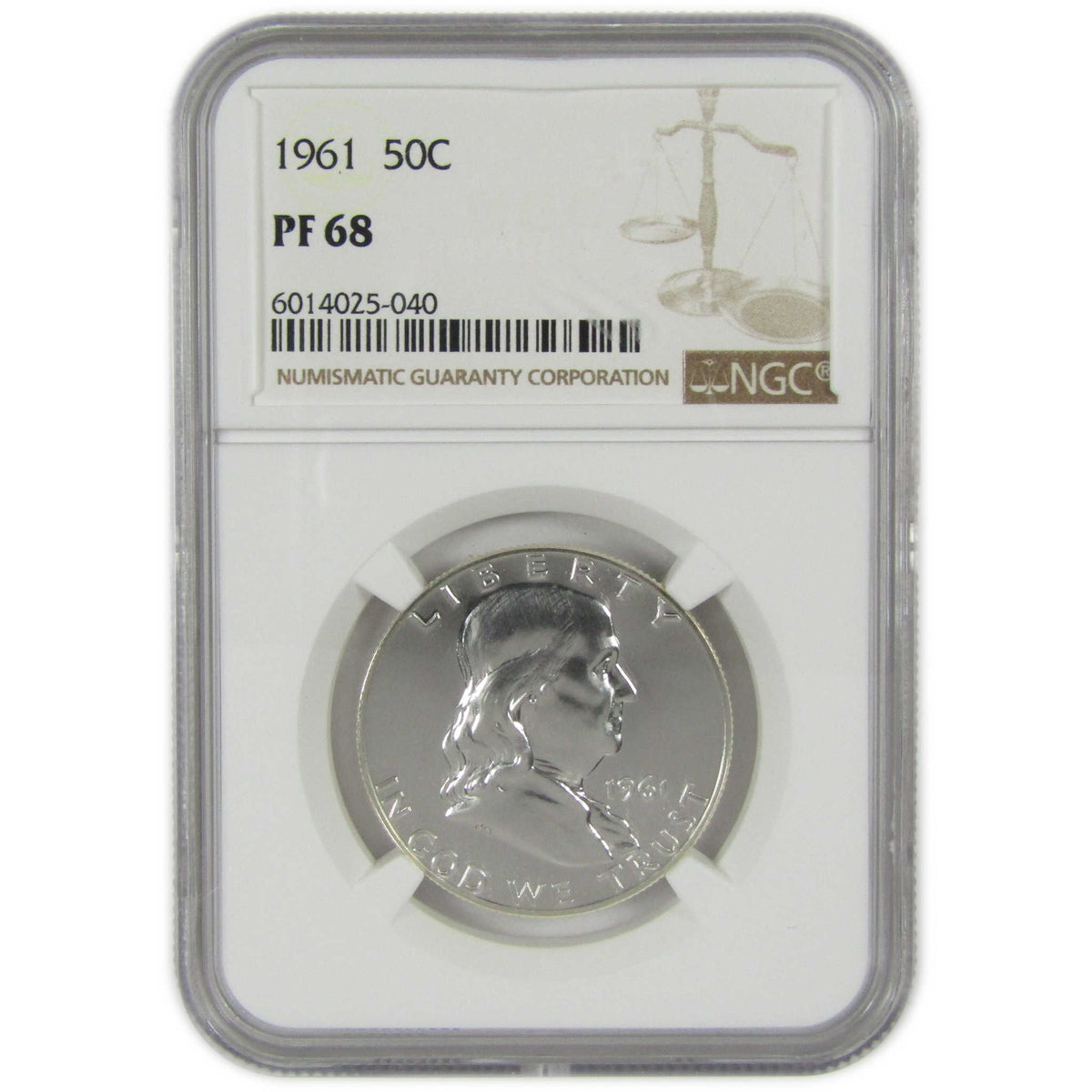 1961 Franklin Silver Half Dollar PF 68 NGC Proof 50c Coin SKU:I28814