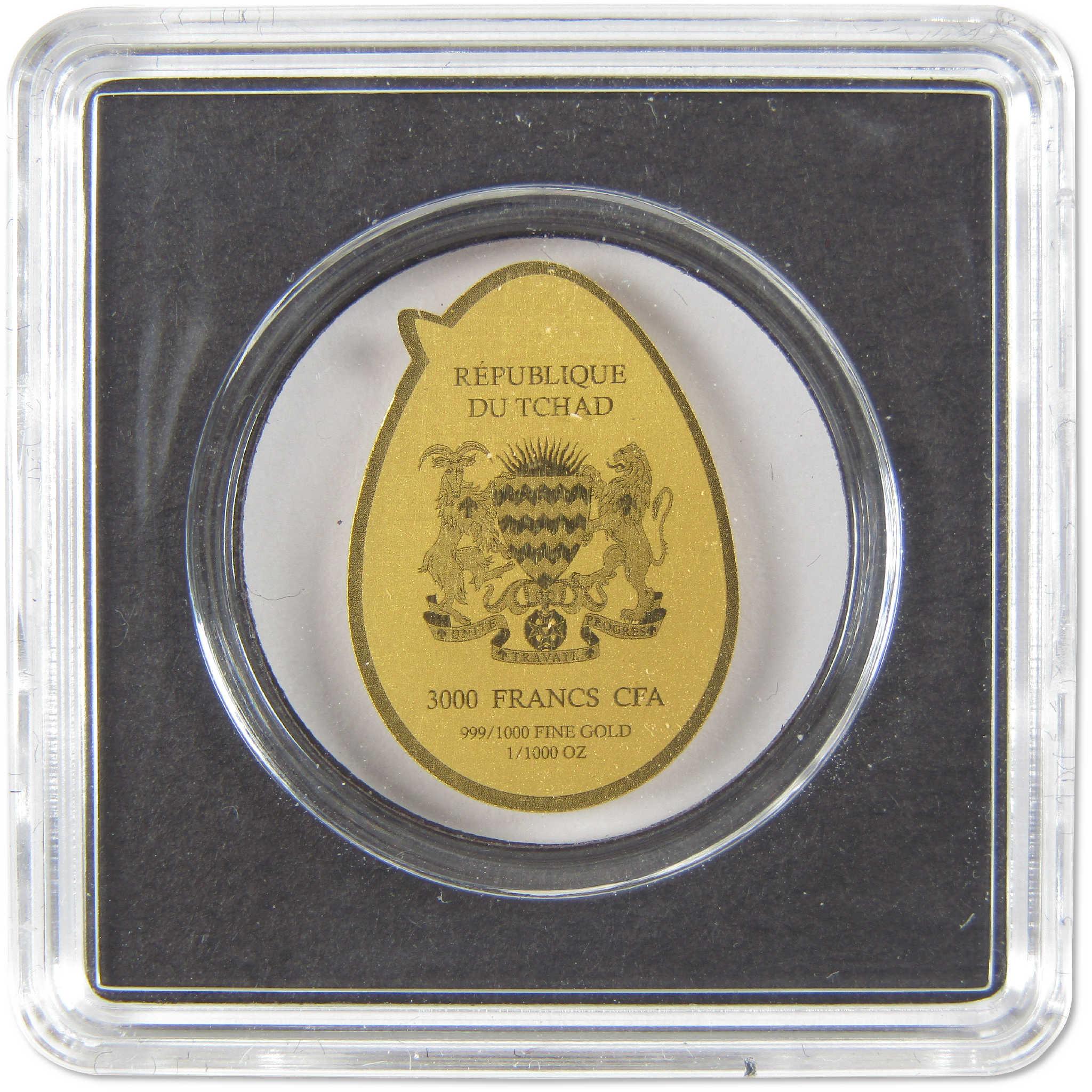 2026 Easter Egg 3000 Franc CFA 1/1000 oz .999 Gold Coin Collectible