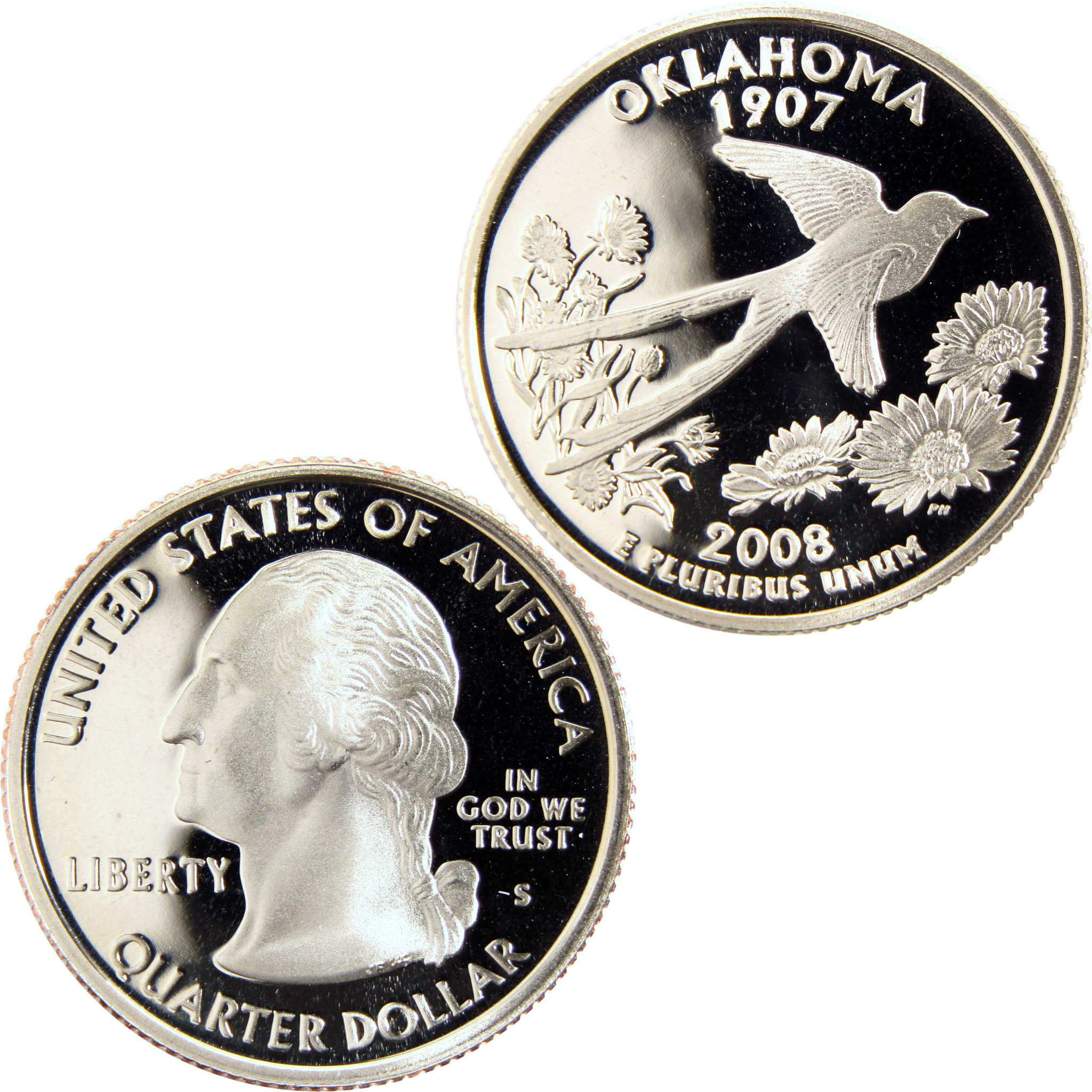 2008 S Oklahoma State Quarter Clad 25c Proof Coin