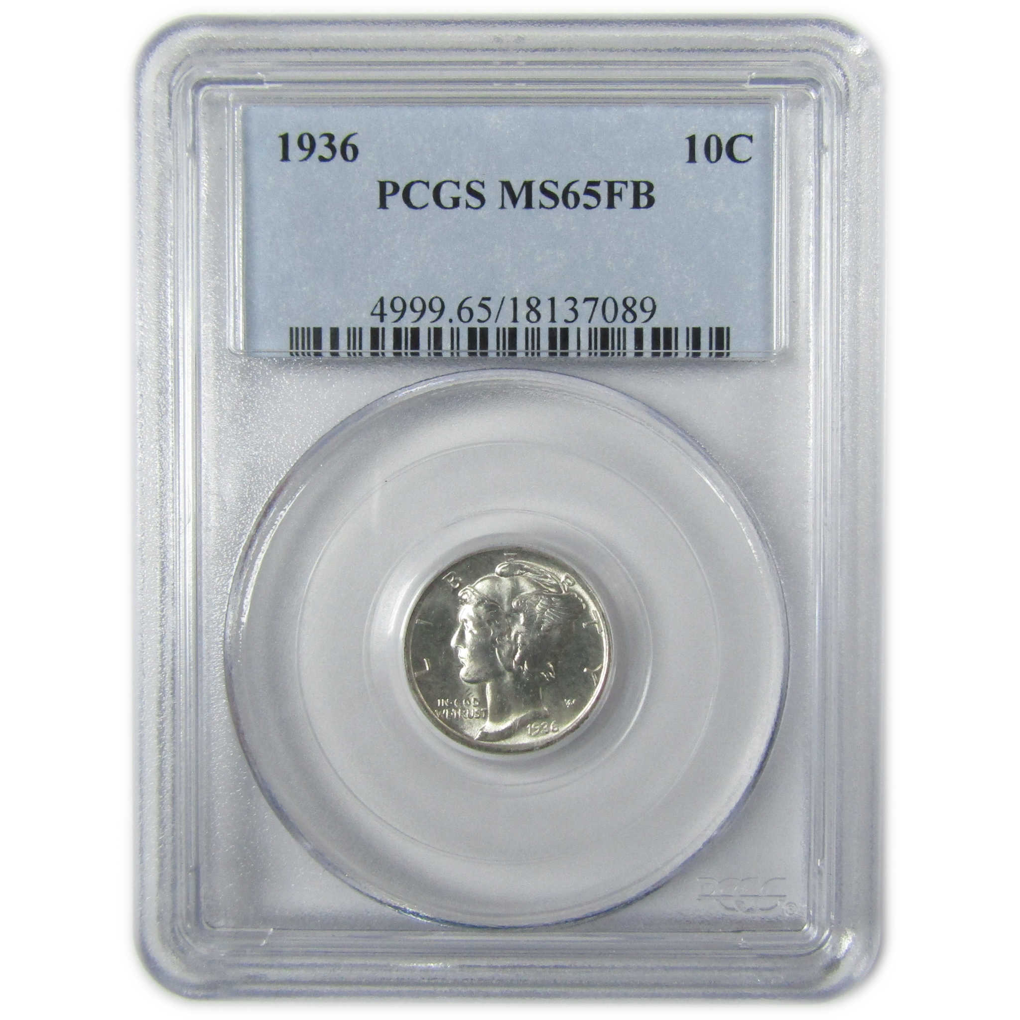 1936 Mercury Silver Dime MS 65 FB PCGS 10c Coin SKU:CP1652
