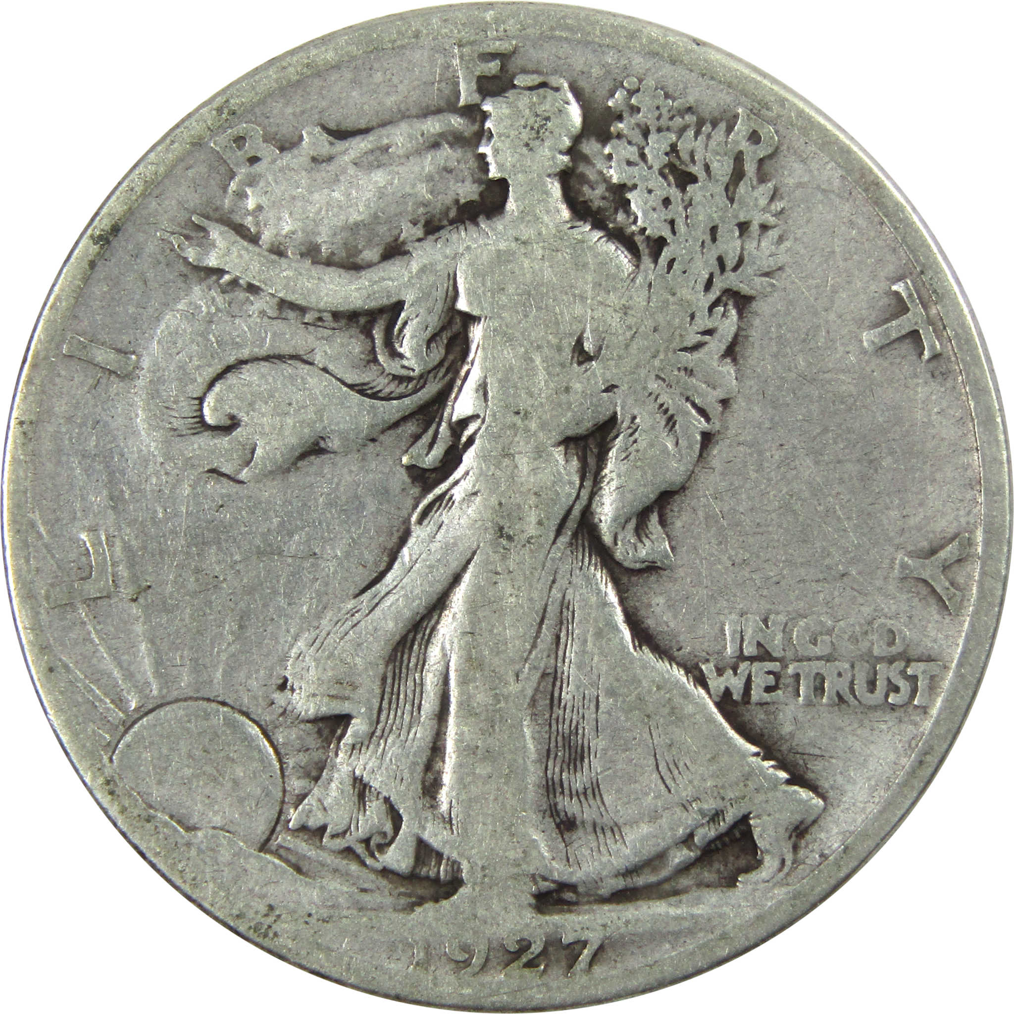 1927 S Liberty Walking Half Dollar G Good Silver 50c Coin SKU:I13843