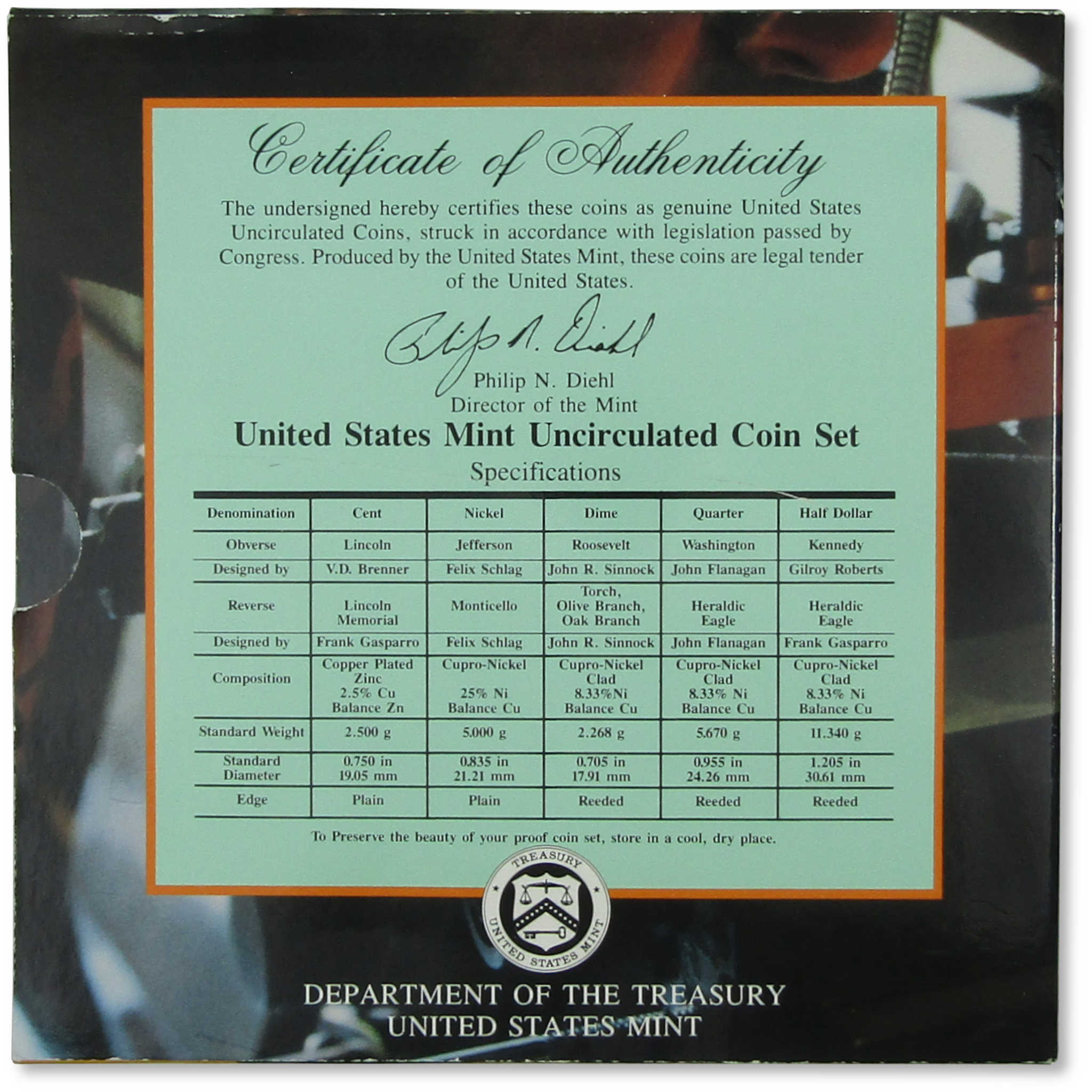 1995 Uncirculated Coin Set U.S Mint Fold Out Packaging OGP SKU:CPC8516