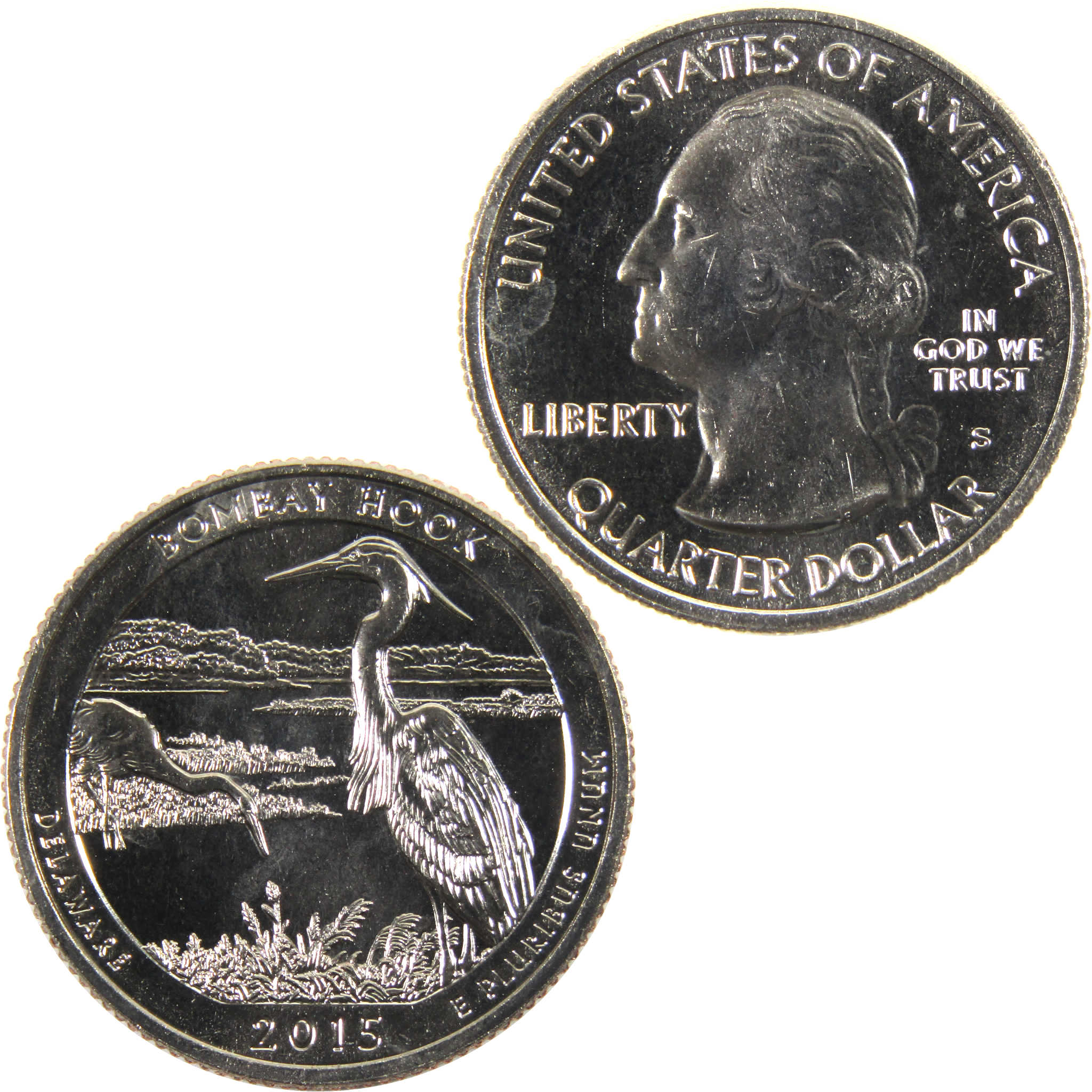 2015 S Bombay Hook NWR National Park Quarter BU Uncirculated Clad Coin