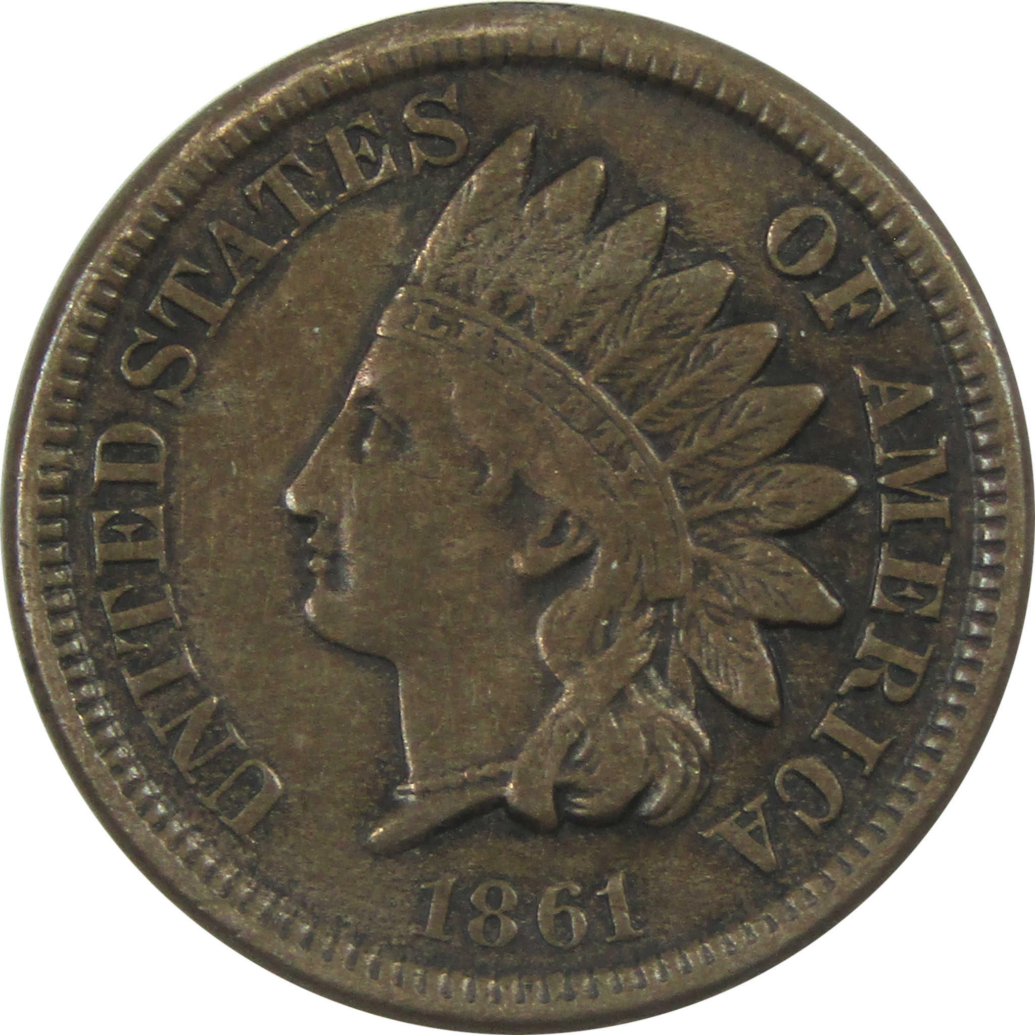 1861 Indian Head Cent VF Very Fine Details Copper-Nickel SKU:I15318