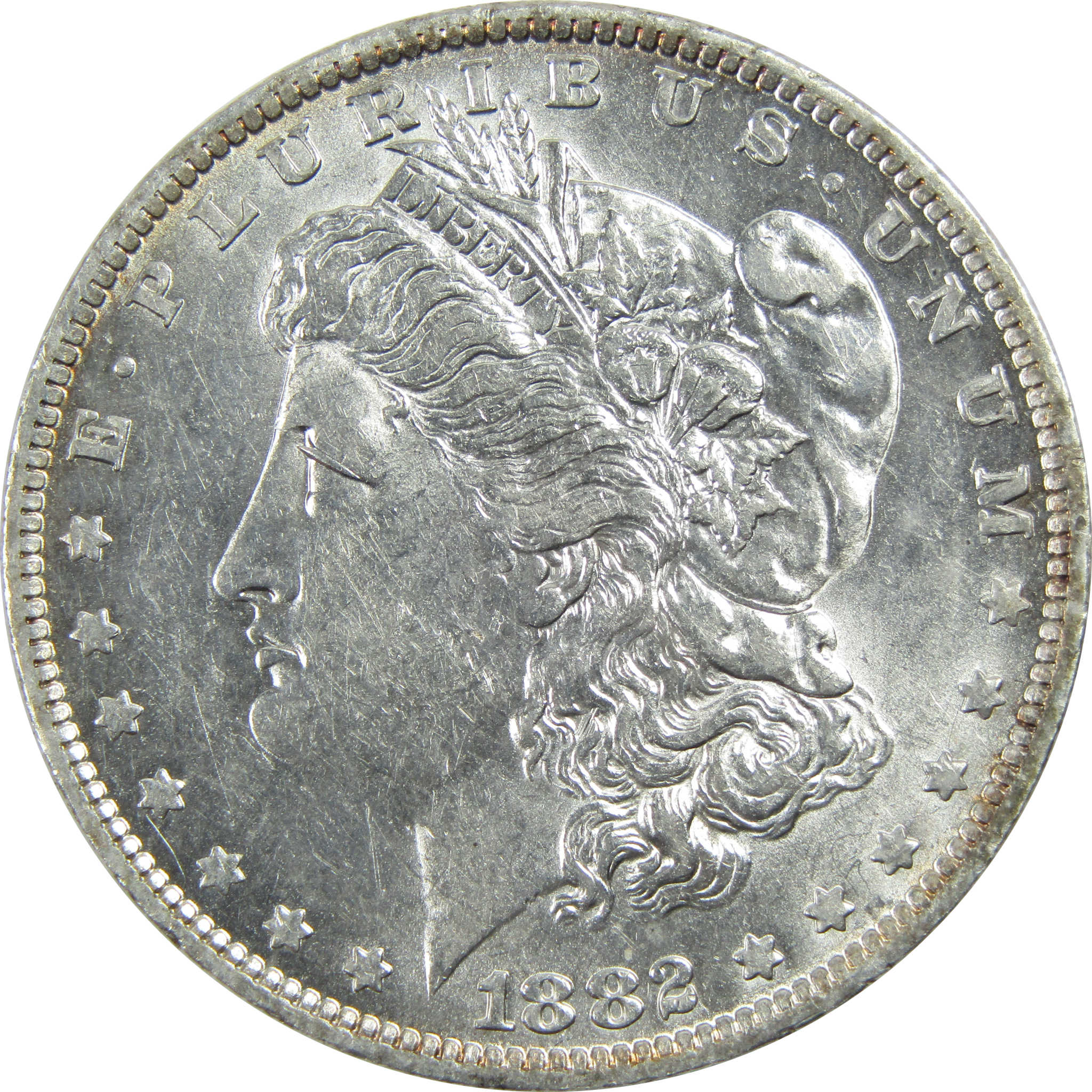 1882 O/S Morgan Dollar AU About Uncirculated Silver $1 Coin SKU:I13608