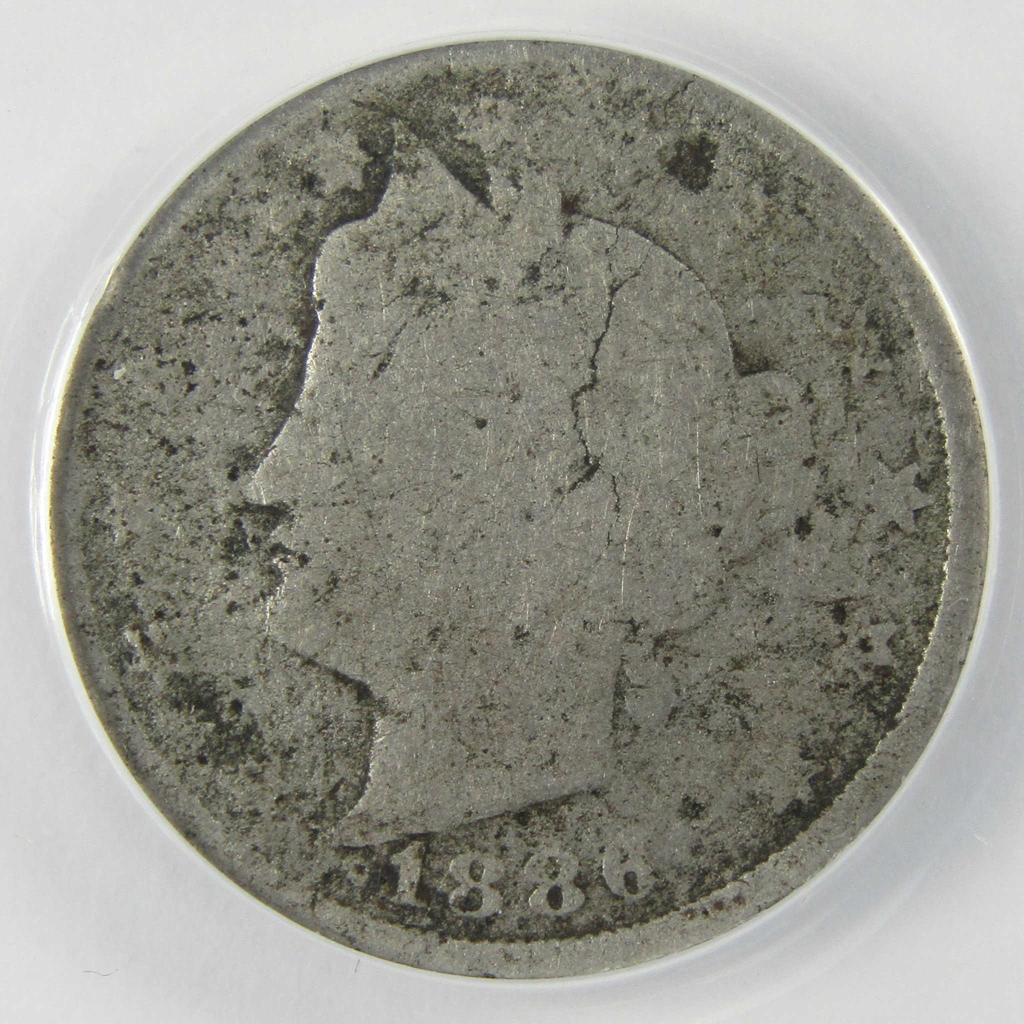 1886 Liberty Head V Nickel FR 2 Details ANACS 5c Coin SKU:I25424