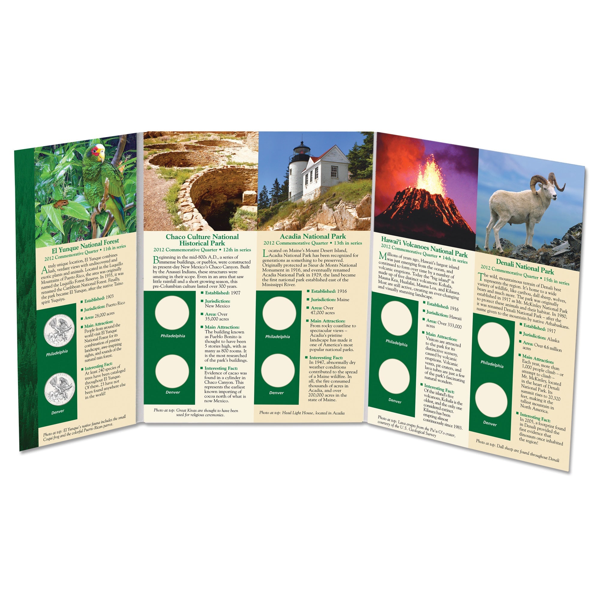 2012 America's National Park Quarter Series Colorful Folder Littleton