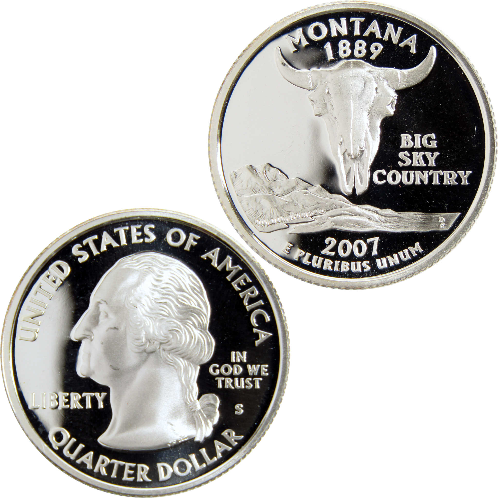 2007 S Montana State Quarter Silver 25c Proof Coin