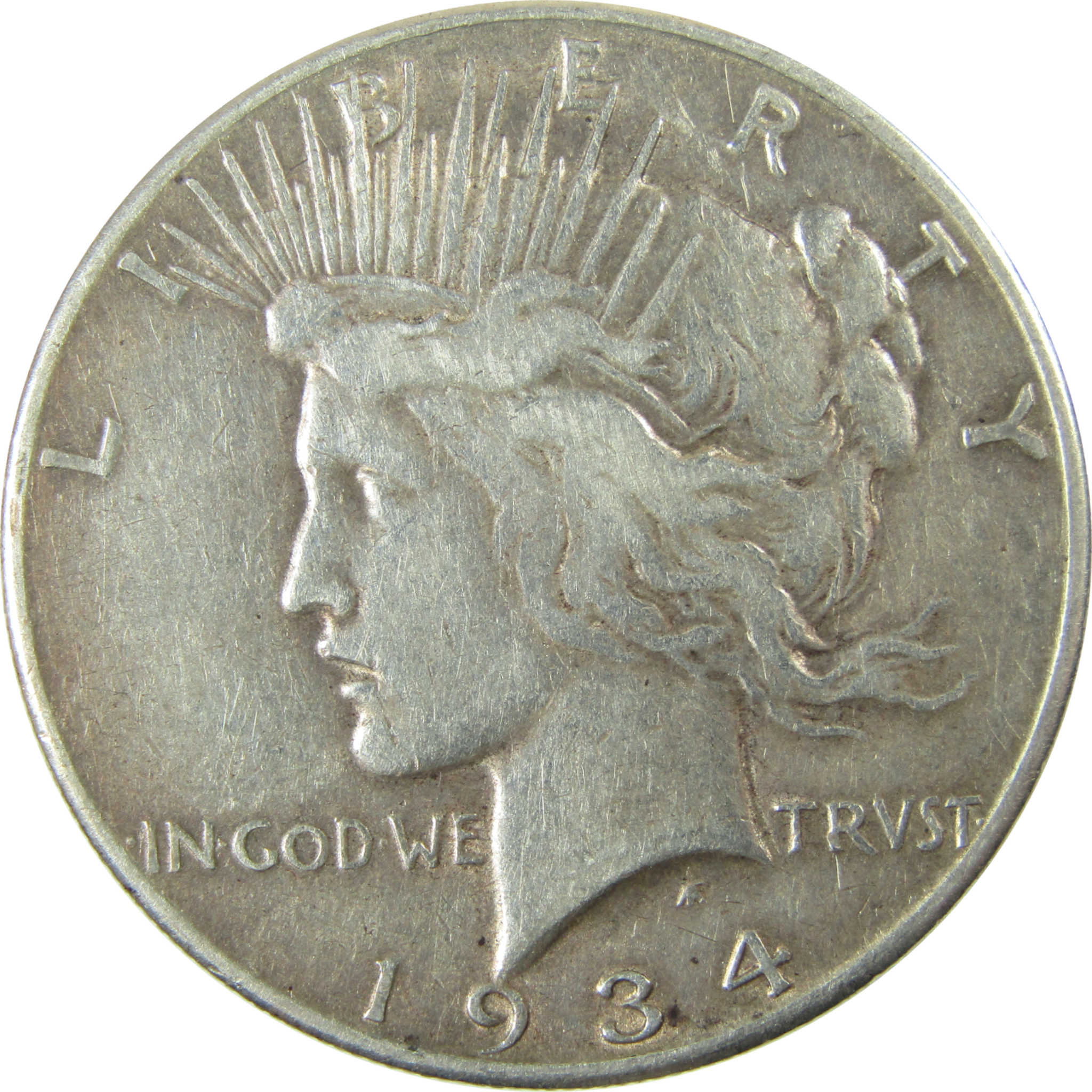 1934 S Peace Silver Dollar VF Very Fine Details $1 Coin SKU:I28322