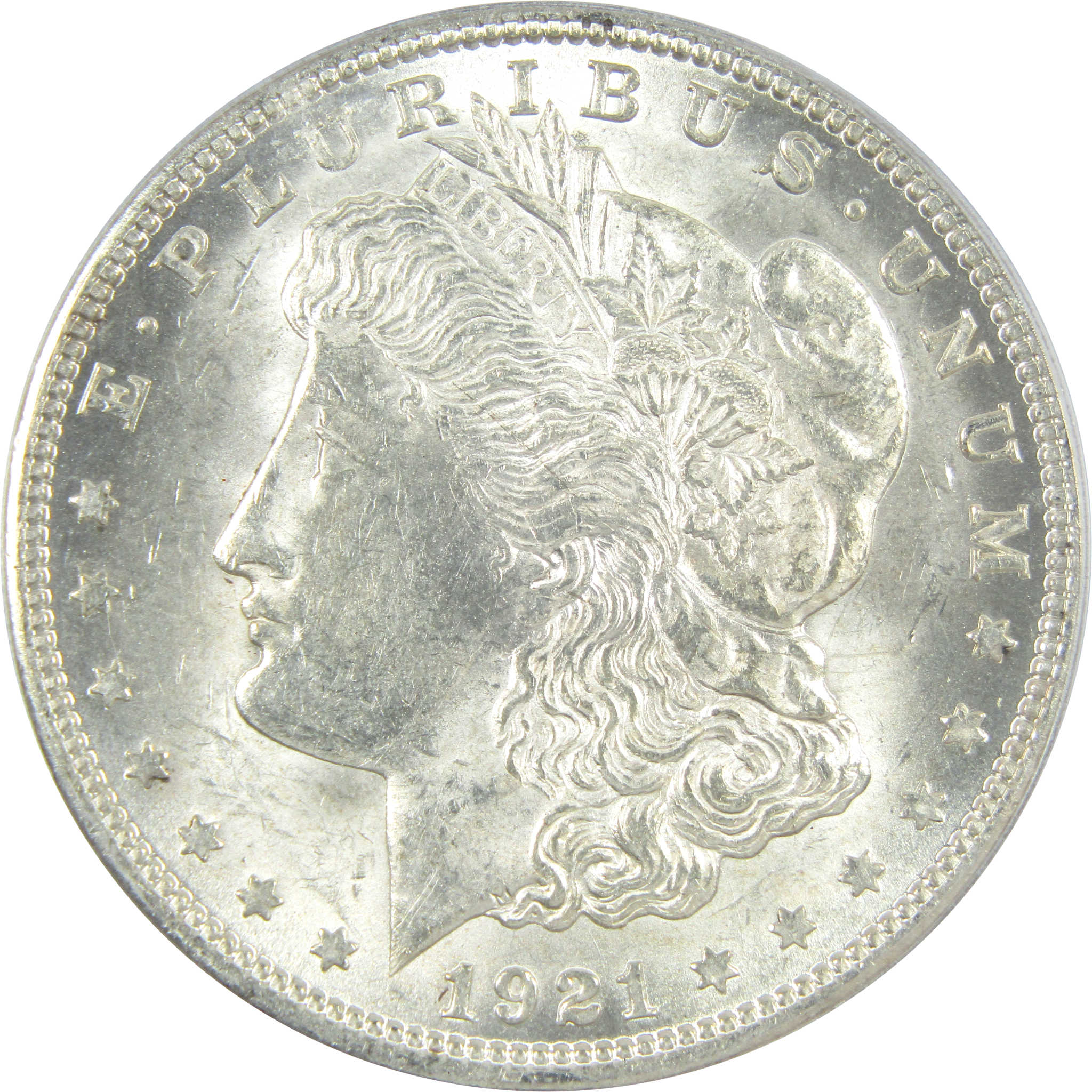 1921 Pitted Reverse Morgan Dollar AU 58 PCGS Silver $1 SKU:CPC7321 - Morgan coin - Morgan silver dollar - Morgan silver dollar for sale - Profile Coins &amp; Collectibles