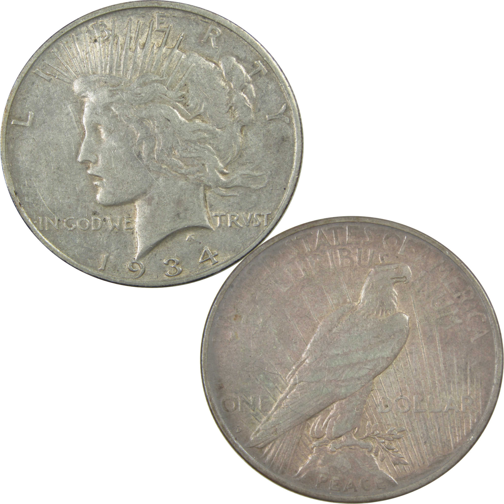 1934 D Peace Dollar XF EF Extremely Fine Silver $1 Coin SKU:I15467