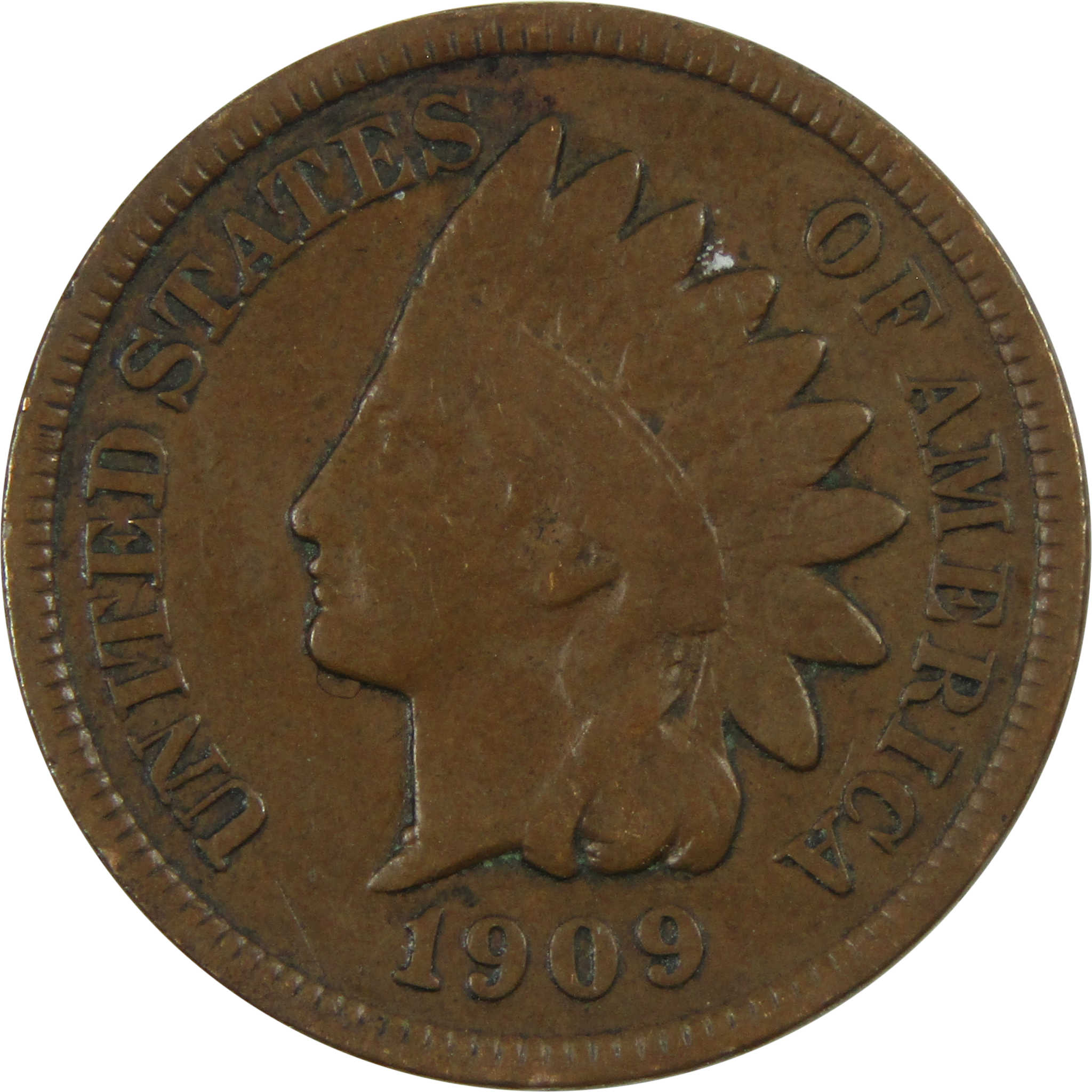 1909 Indian Head Cent AG About Good Penny 1c Coin SKU:I12468