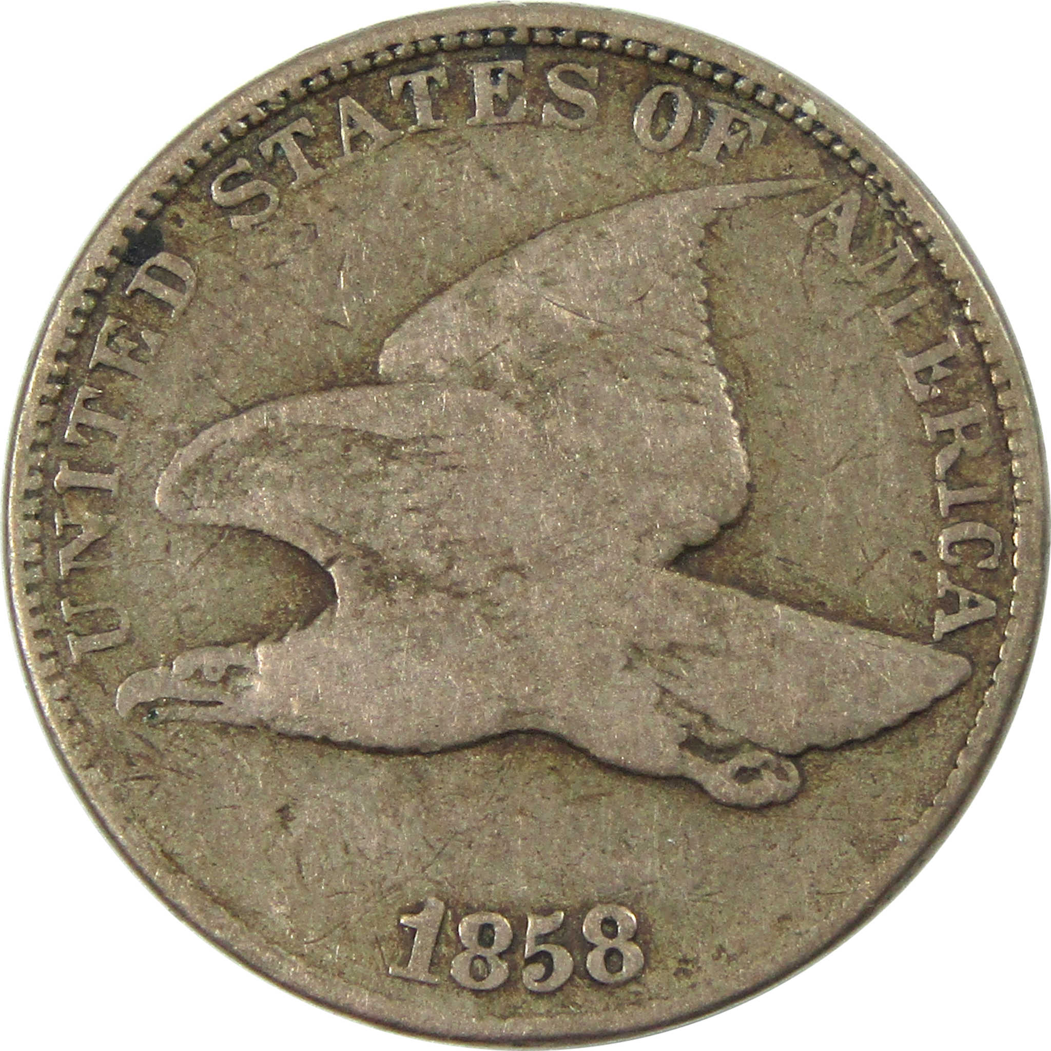 1858 Large Letters Flying Eagle Cent VG Very Good SKU:I13825