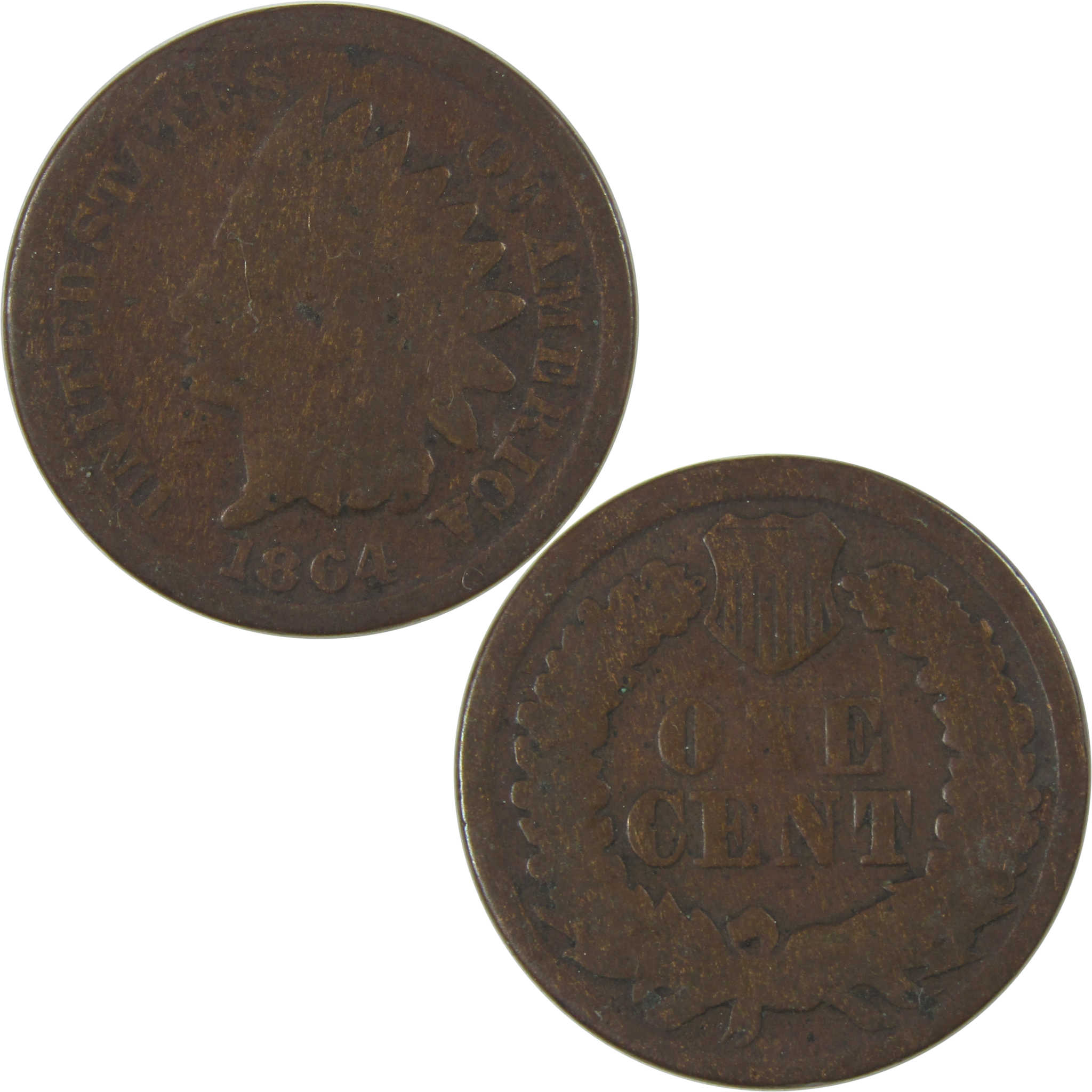 1864 Indian Head Cent G Good Bronze Penny 1c Coin SKU:I23256