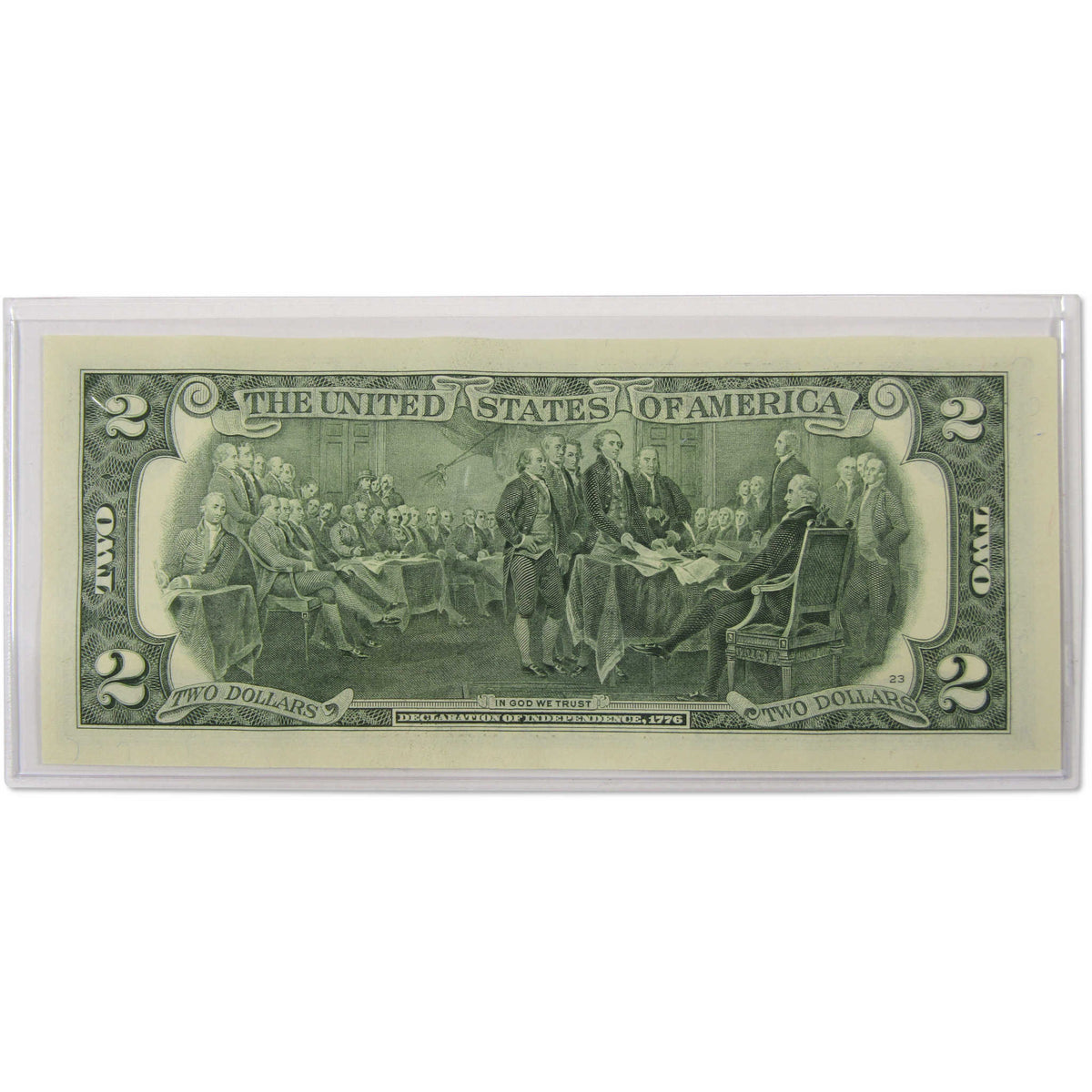 Santa's Sleigh Colorized $2 Federal Reserve Note Merry Christmas Card