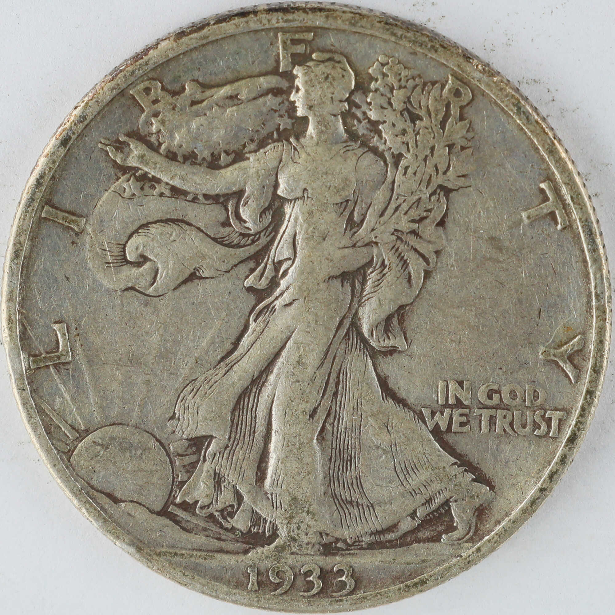 1933 S Liberty Walking Half Dollar VF Very Fine Silver 50c SKU:I12013