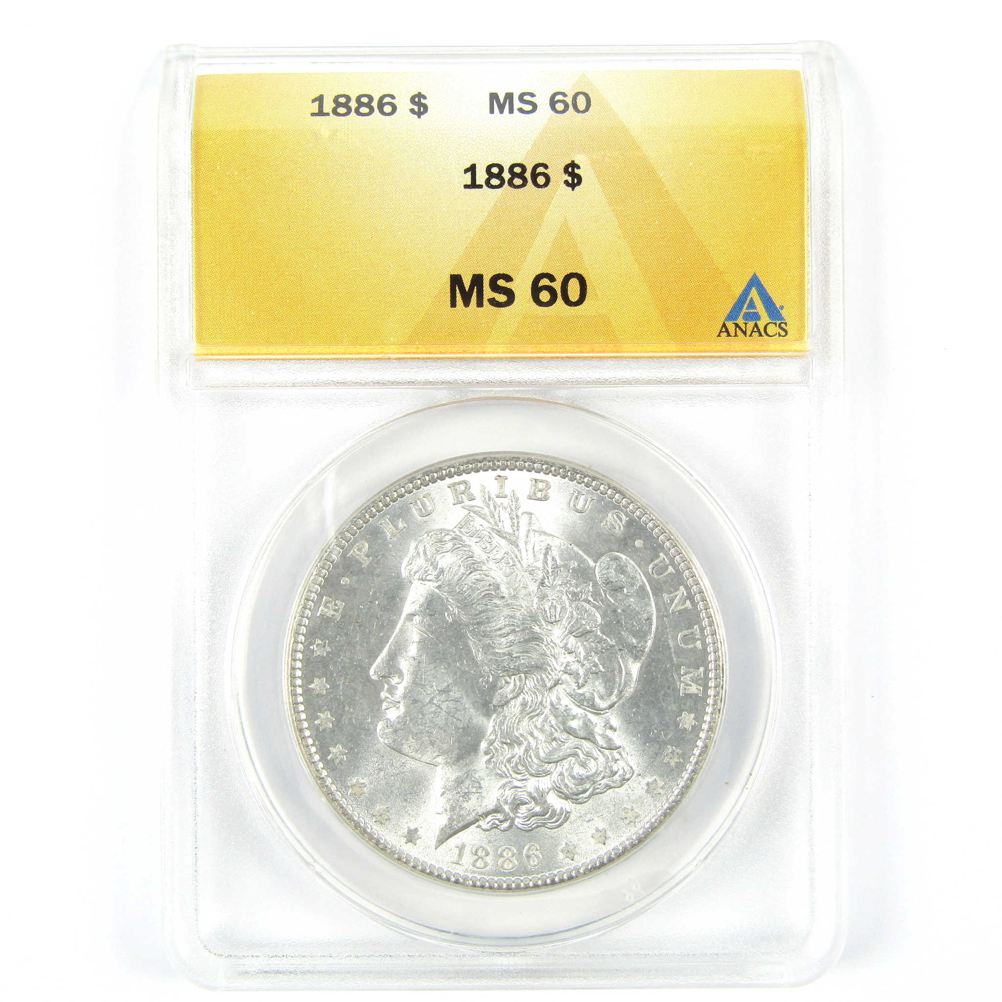 1886 Morgan Dollar MS 60 ANACS Silver $1 Uncirculated Coin SKU:I15033 - Morgan coin - Morgan silver dollar - Morgan silver dollar for sale - Profile Coins &amp; Collectibles