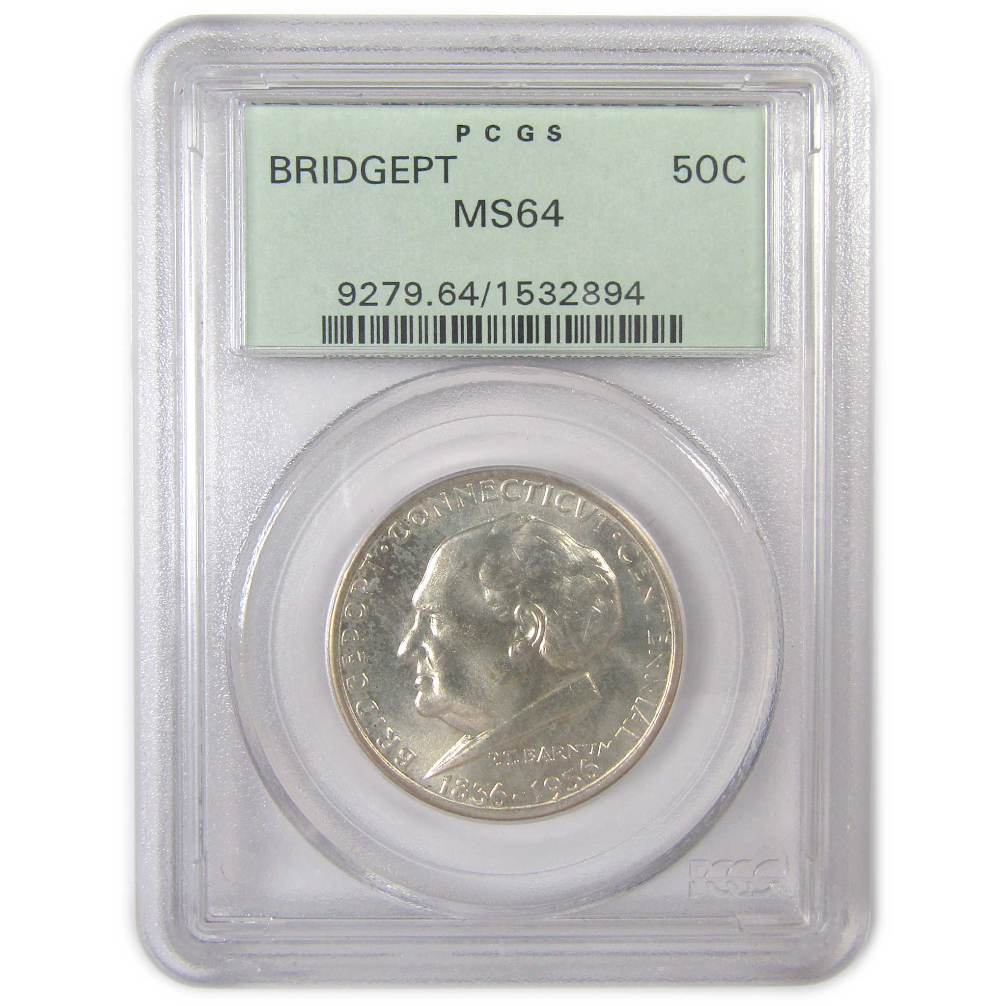 Bridgeport Connecticut Commemorative Half 1936 MS 64 PCGS SKU:I16862