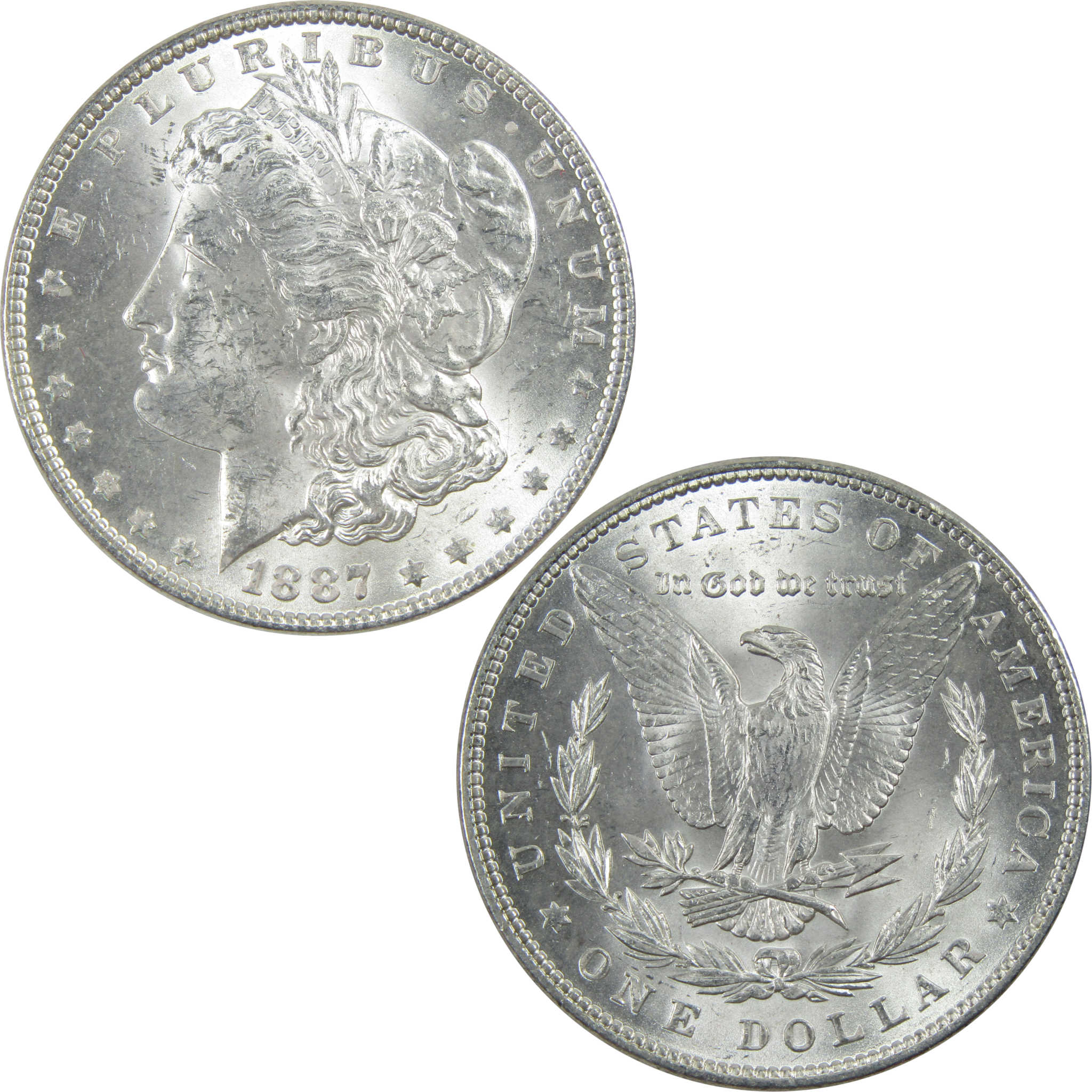 1887 Morgan Dollar Uncirculated Silver $1 Coin SKU:I13457 - Morgan coin - Morgan silver dollar - Morgan silver dollar for sale - Profile Coins &amp; Collectibles