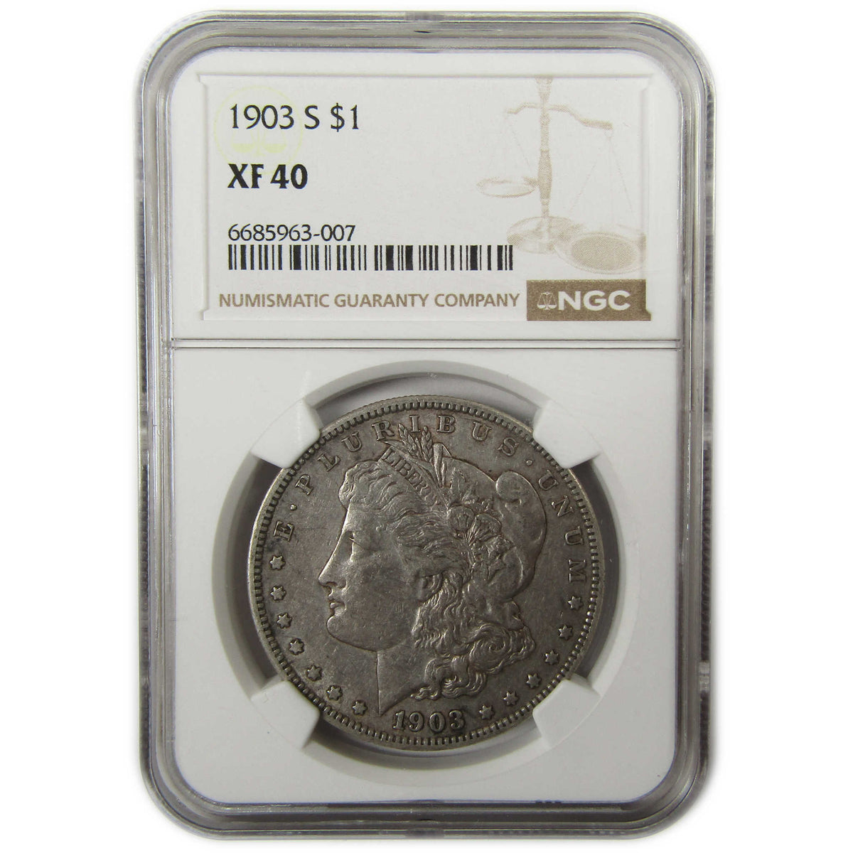 1903 S Morgan Silver Dollar XF 40 NGC $1 Coin Collectible SKU:I23404