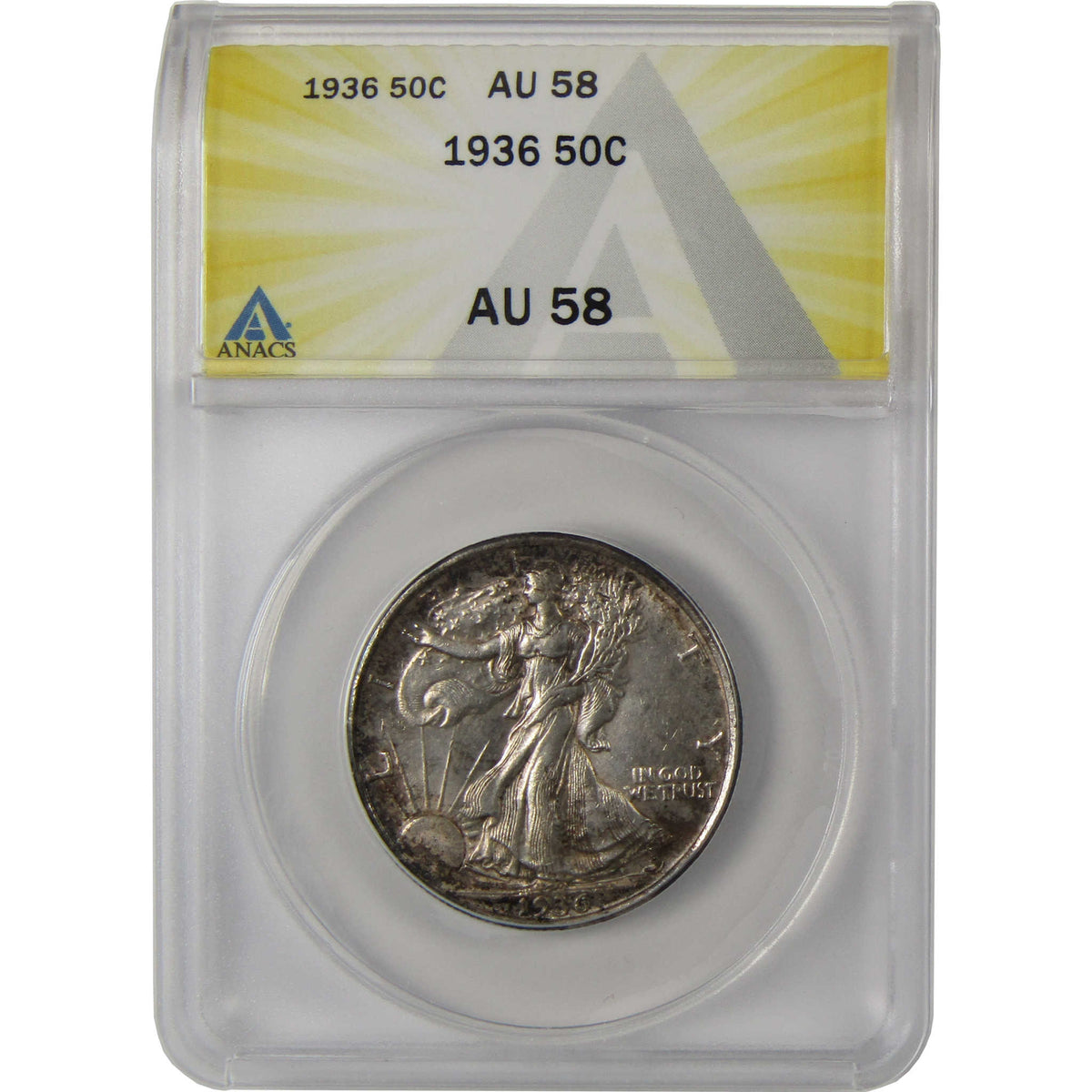 1936 Liberty Walking Silver Half Dollar AU 58 ANACS Coin SKU:I28781