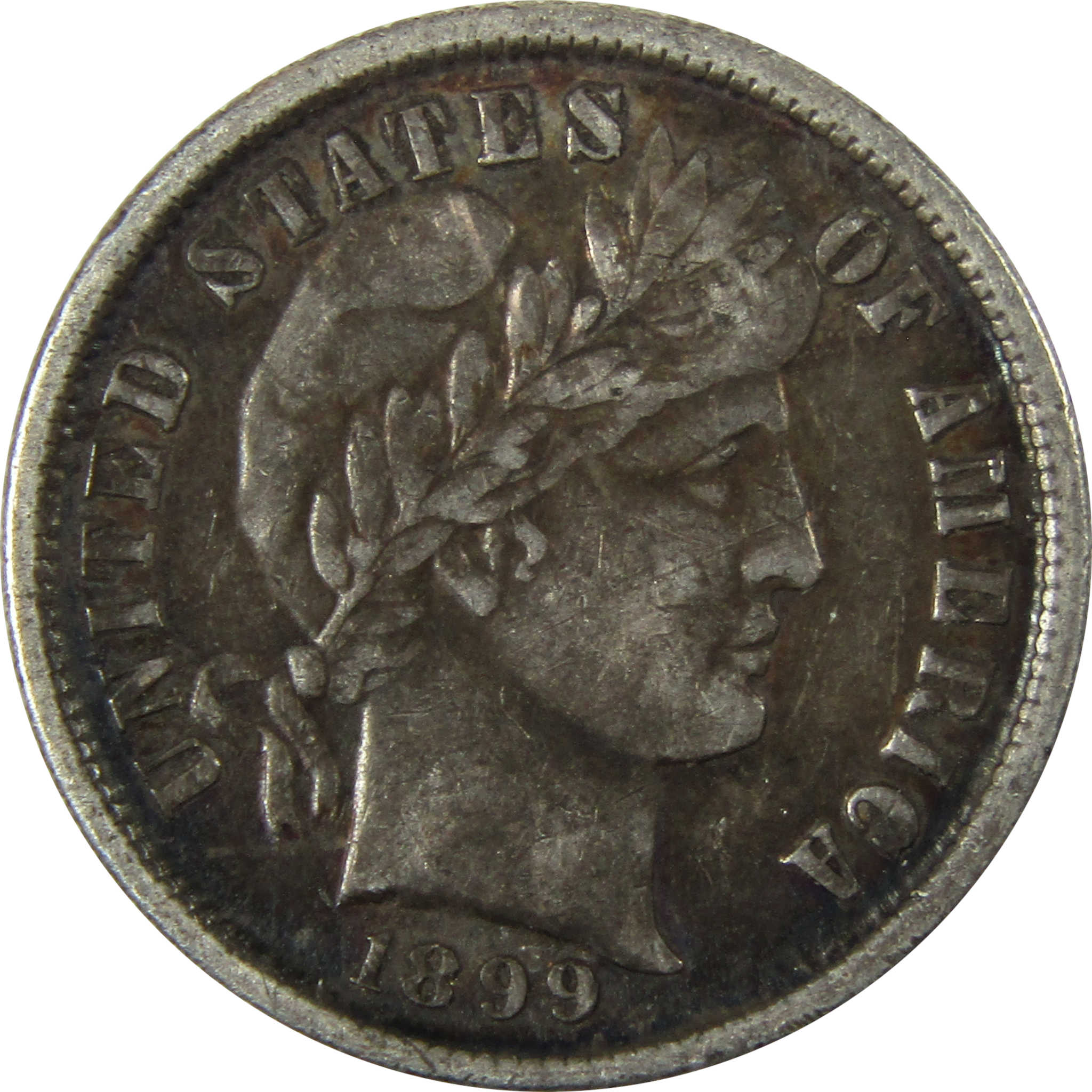 1899 Barber Silver Dime VF Very Fine 10c Coin Collectible SKU:CP992